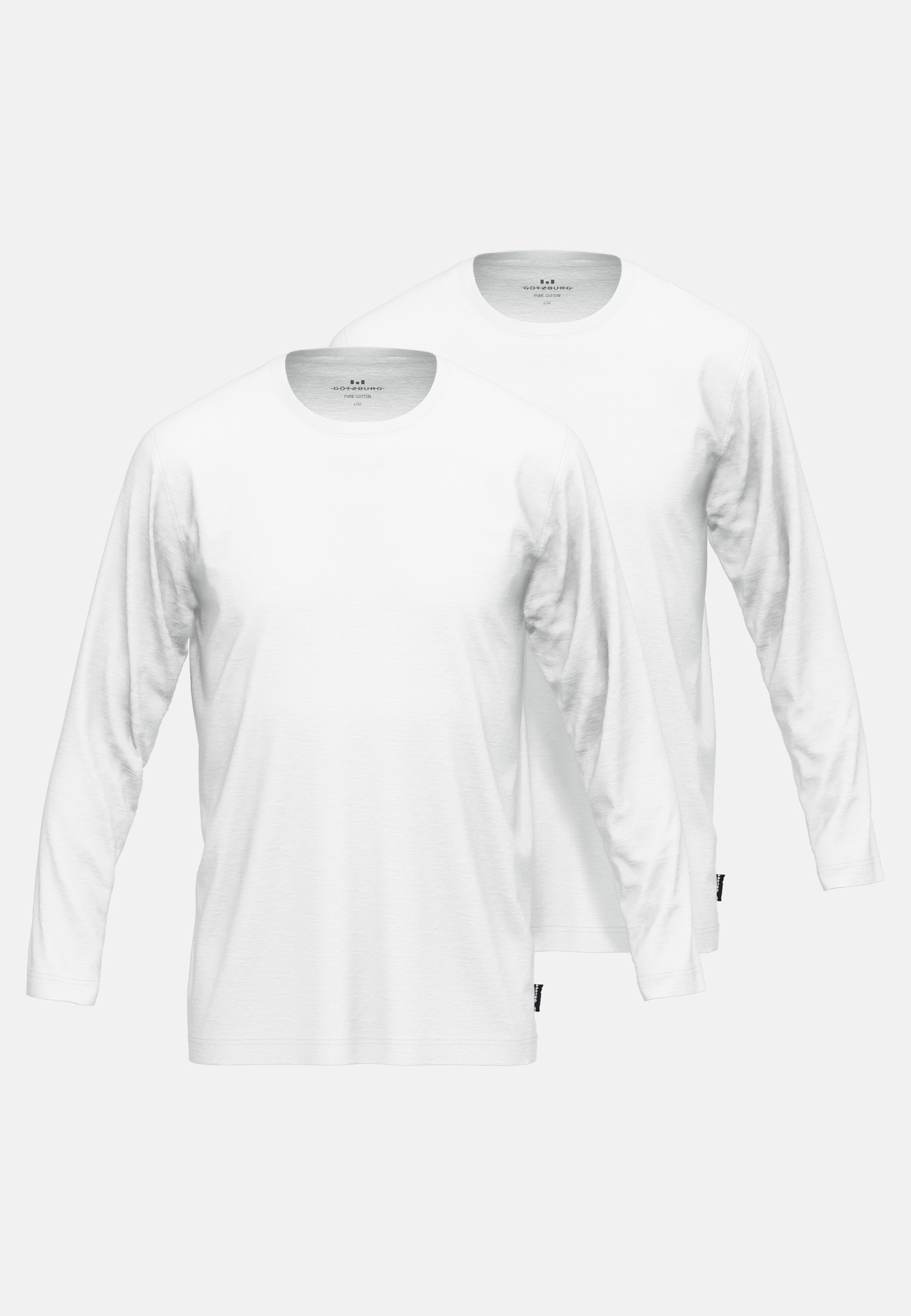 GÖTZBURG Langarmshirt "California" basic, Langarm, bequem, Rundhalsausschnitt, locker, 100% Baumwolle