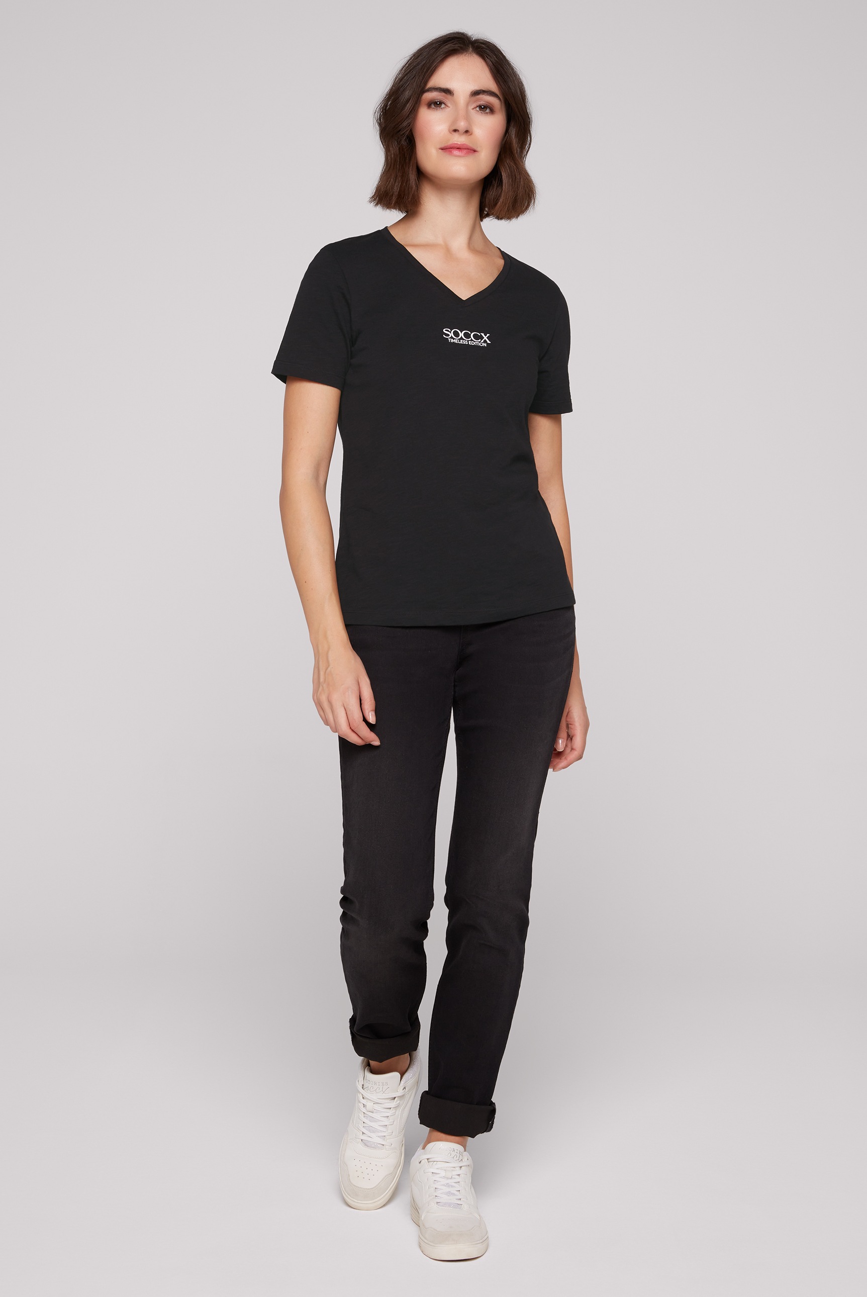 SOCCX V-Shirt, aus Baumwolle