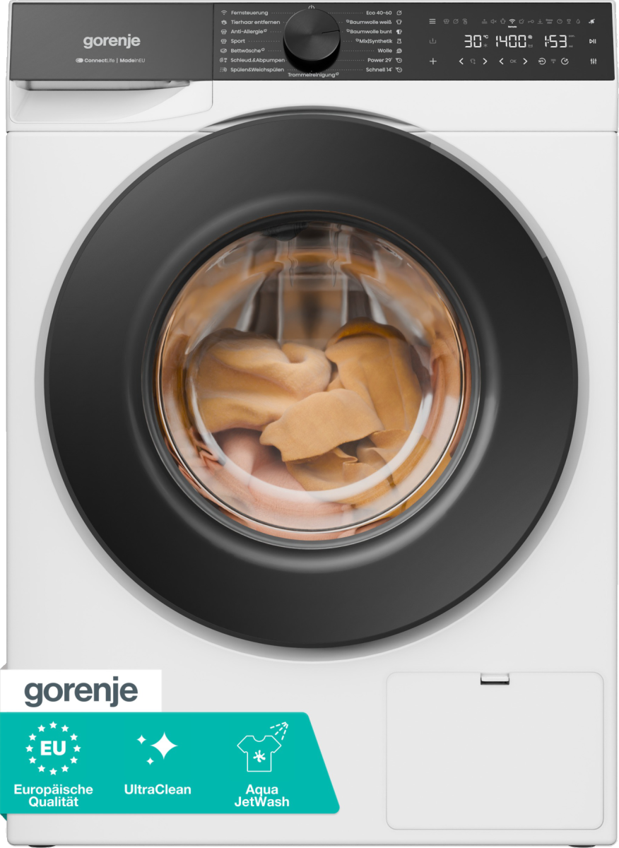 GORENJE Waschmaschine G600 "W5G684A3T1" 8 kg 1400 U/min 30% besser als Energieklasse A, FastWash Pro 29 min.
