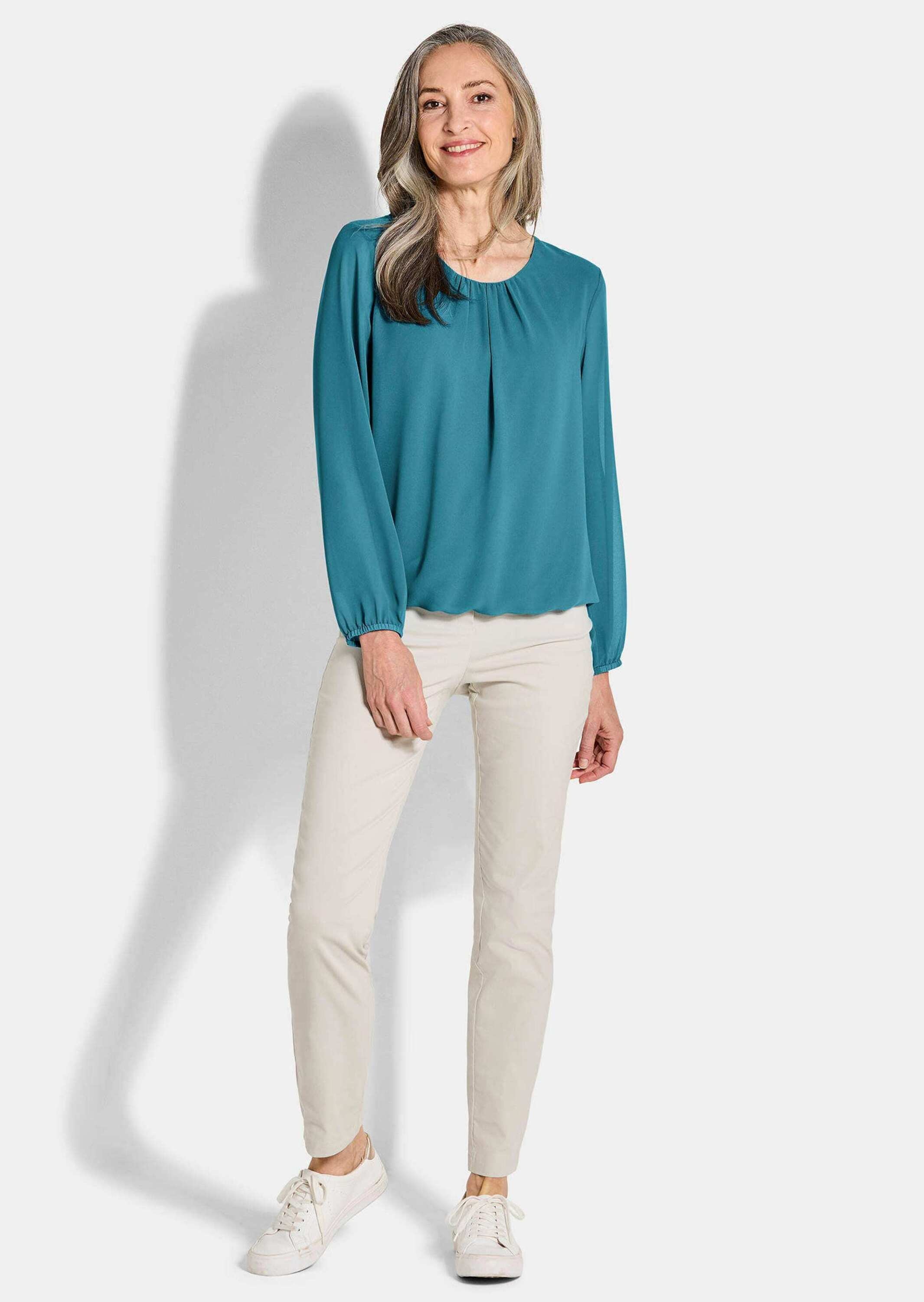 GOLDNER Klassische Bluse "Elegante Bluse aus Chiffon" Rundhalsausschnitt günstig online kaufen