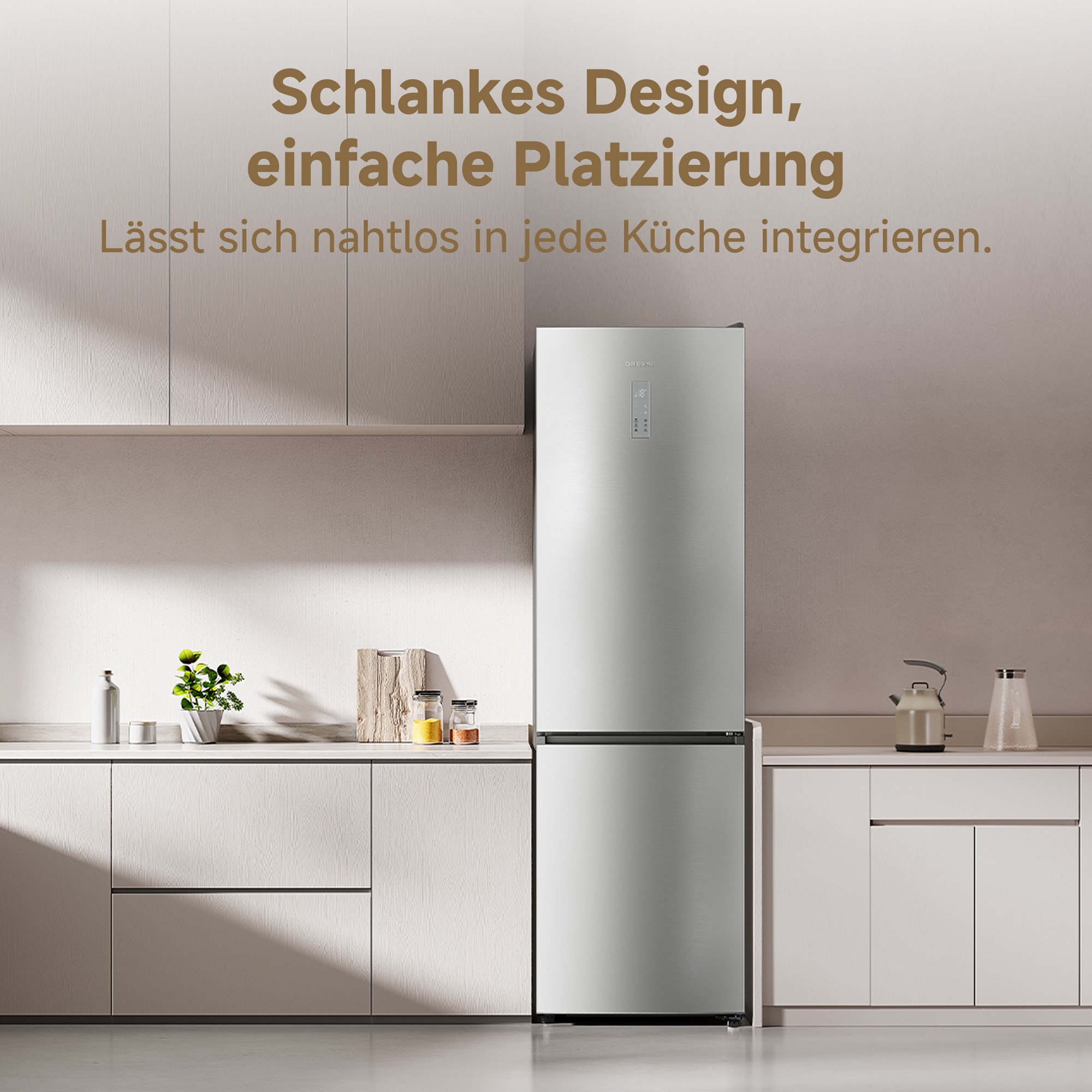 Dreame Kühl-/Gefrierkombination »DRB450WMBCEU« 201 cm hoch 59,5 cm breit Viel Platz, Leise, Modernes Design
