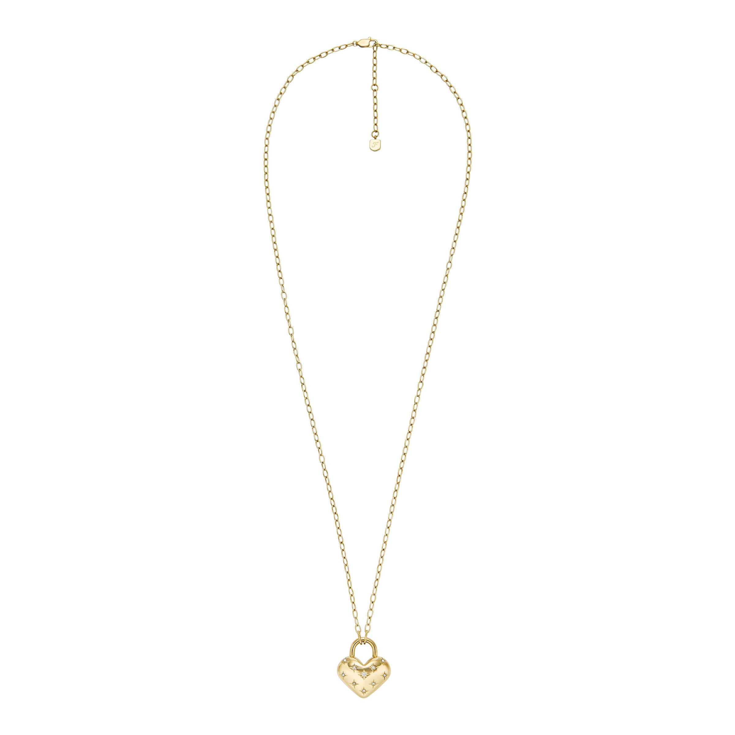 Fossil Kette mit Anhänger »Schmuck Geschenk Edelstahl SADIE Herz, JF04829710«, mit Glasstein