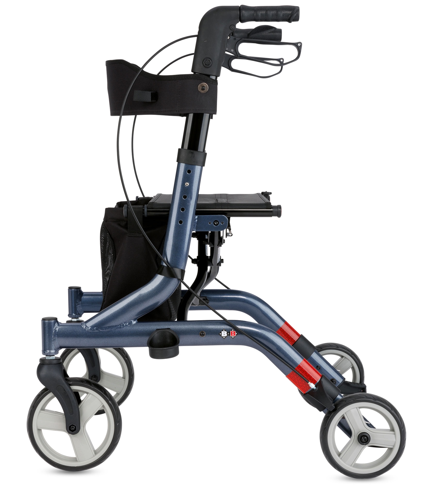 Bischoff & Bischoff Rollator »Capero Rollator«, faltbare Senioren Gehhilfe mit Rückengurt, Tasche und Stockhalter