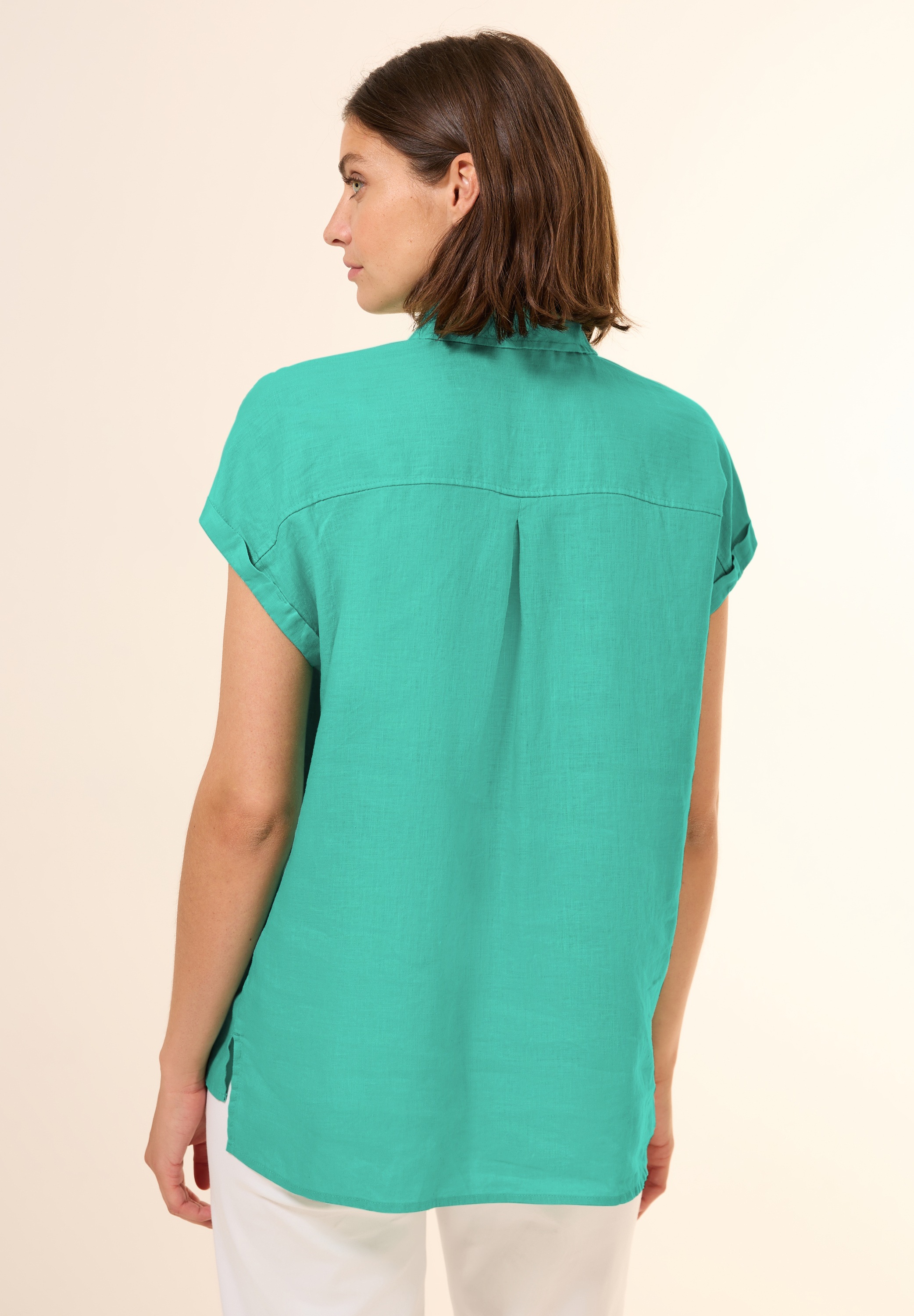 Cecil Kurzarmbluse mit Seitlichen Einschlitzen am Saum günstig online kaufen