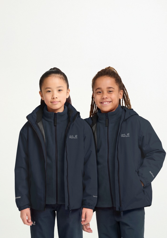 Jack Wolfskin 3-in-1-Funktionsjacke "ICELAND 3IN1 JKT K" Langarm-Design, aus Polyester, in Größen von 104 bis 176