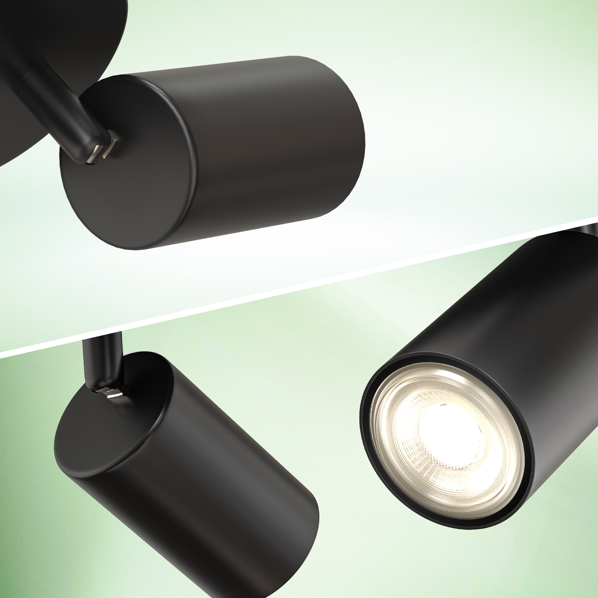B.K.Licht Deckenstrahler »BK_DS1629 EEK A LED Deckenlampe, Schwenkbar, Deckenspot«, 2 flammig, Leuchtmittel GU10 | LED wechselbar, Inkl. 2x GU10, 3.000 K, 450Lm, 2W, 15,5 x 5,5 x 25,5 cm, Schwarz