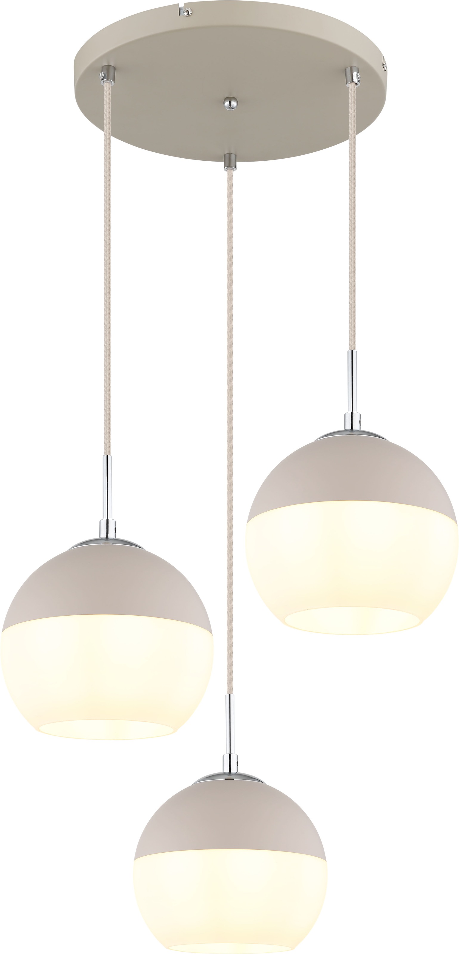 GLOBO LIGHTING Hängeleuchte »RAGUSA« E27 1 Stk. sandfarbene Pendelleuchte, Mix-Glaskugeln, E27, höhenkürzbar