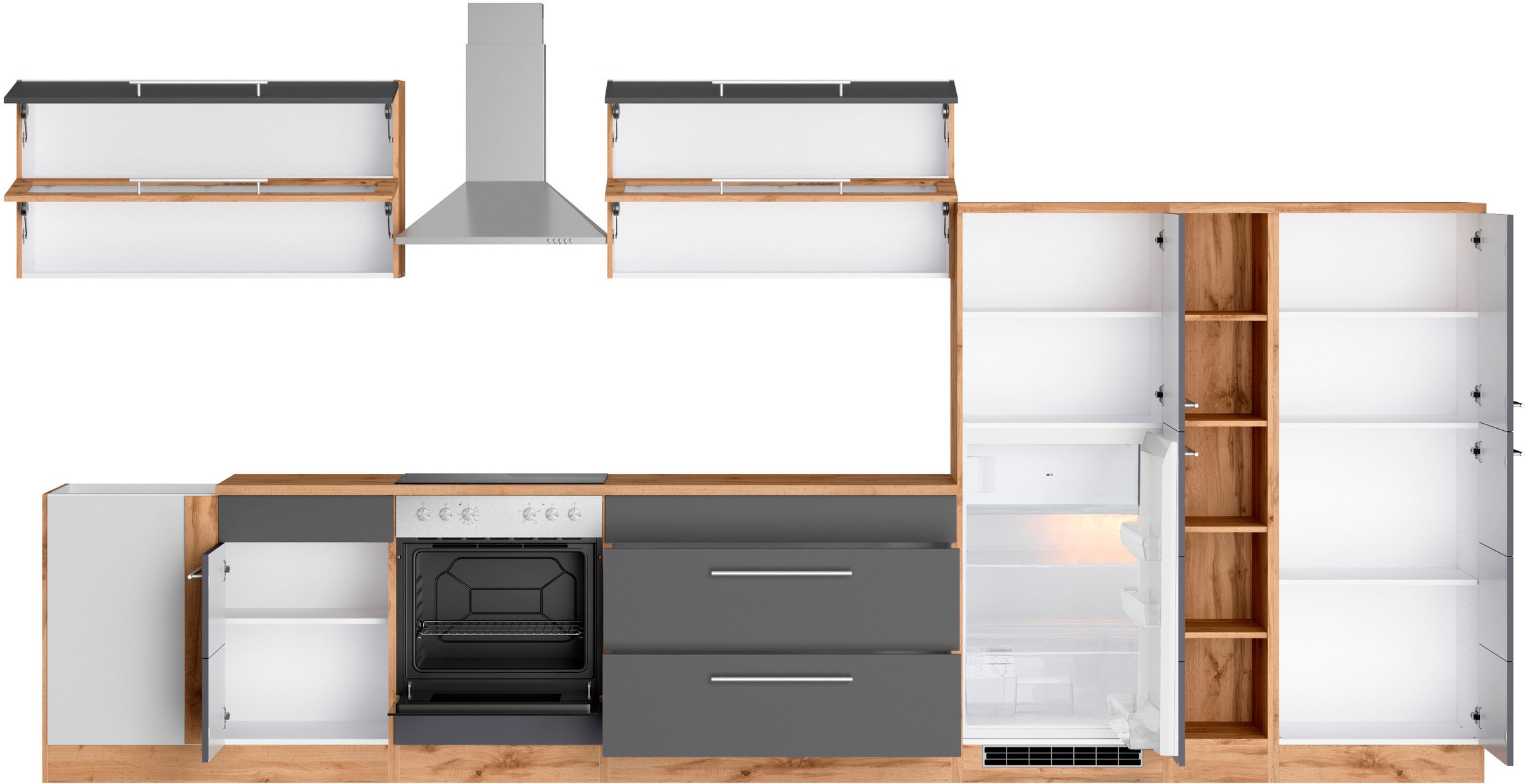 KOCHSTATION Winkelküche »KS-Wien« Stellbreite 220 x 420 cm, wahlweise mit E-Geräten