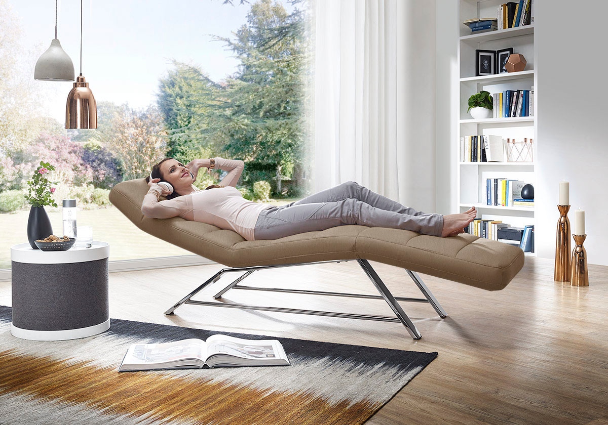 W.SCHILLIG Relaxliege "daily dreams bequem und elegant, B/T 75/170cm" Funktionsliege wahlweise mit Motor, Gestell Chrom, Breite 75 cm