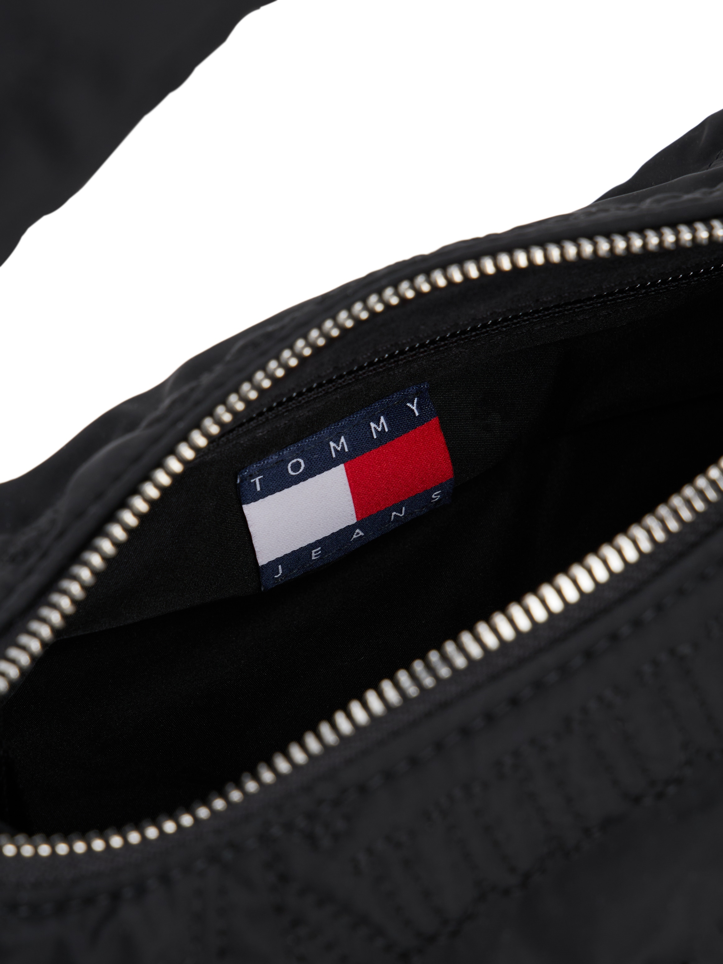 Tommy Jeans Schultertasche »TJW URBAN AOP SHOULDER BAG«, Damen Hobobag, Umhängetasche mit auffälliger Logostickerei