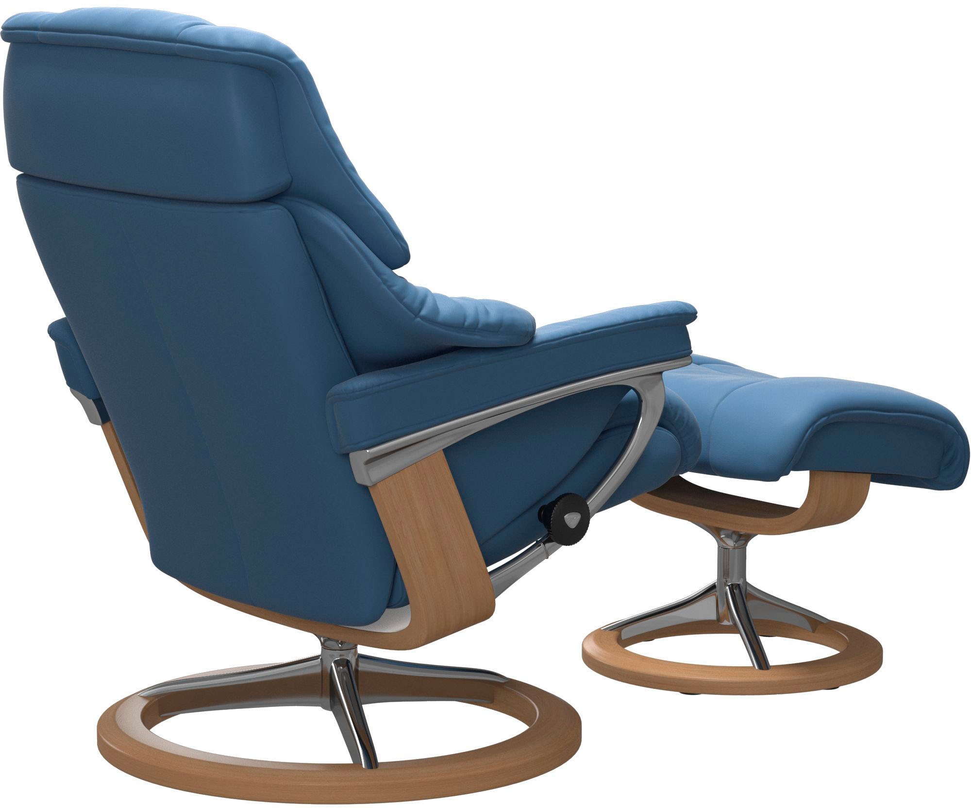 Thumbnail - Stressless "Reno" Set, Relaxsessel mit Hocker, mit Hocker, mit Signature Base, Größe S, M & L, Gestell Eiche