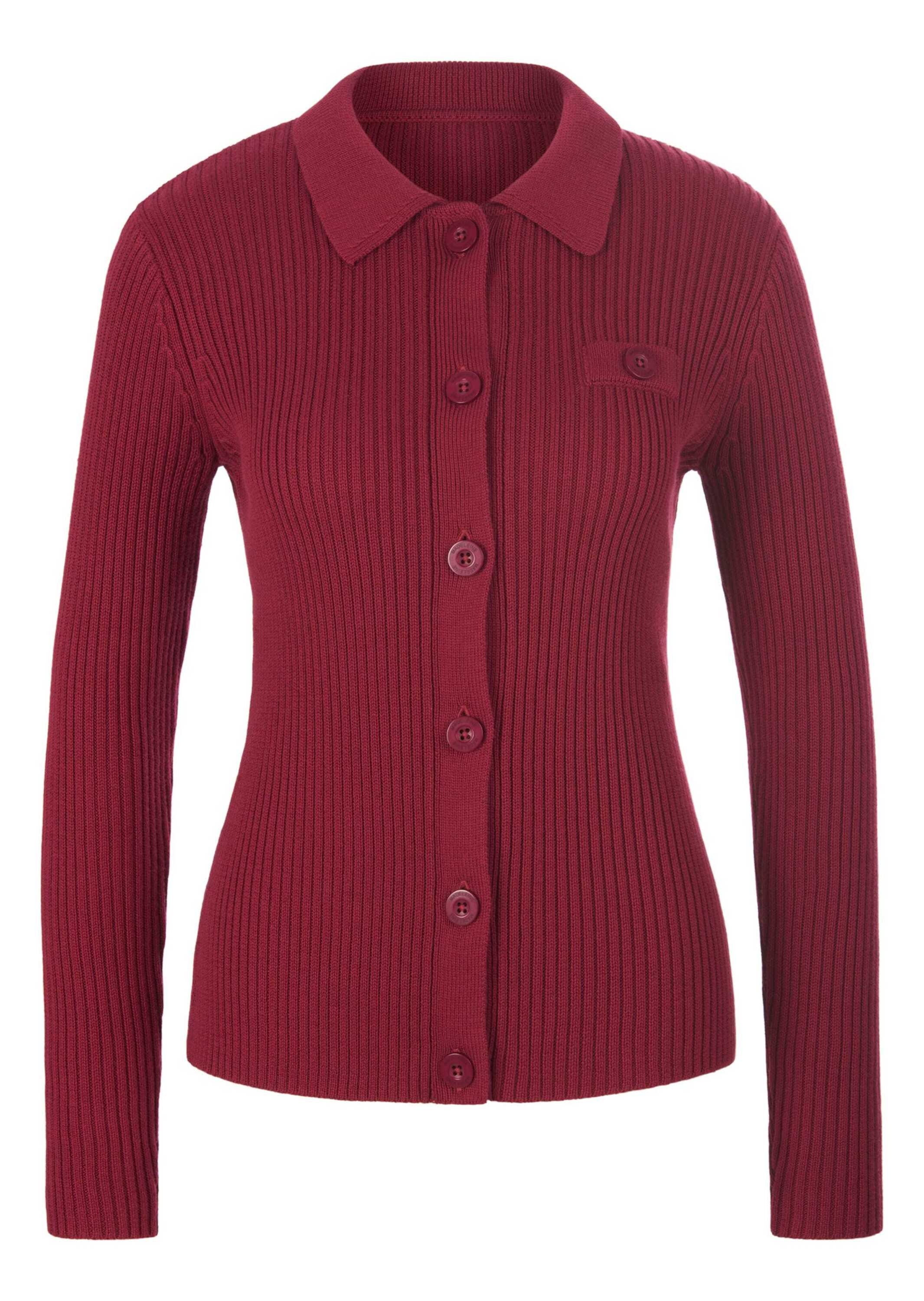 MADELEINE Strickjacke »Strickjacke Rippstrick-Jacke mit langen Ärmeln«