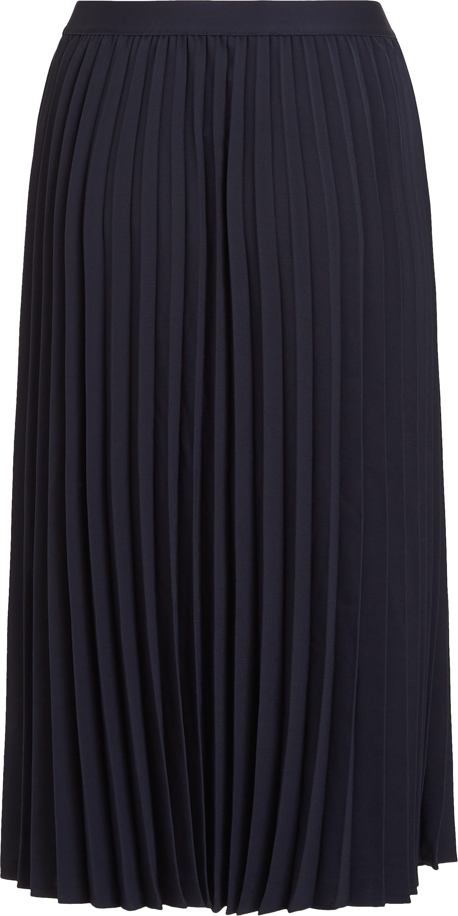 Tommy Hilfiger Plisseerock »FLUID TWILL PLEATED MIDI SKIRT«, Webrock mit Markenlabel