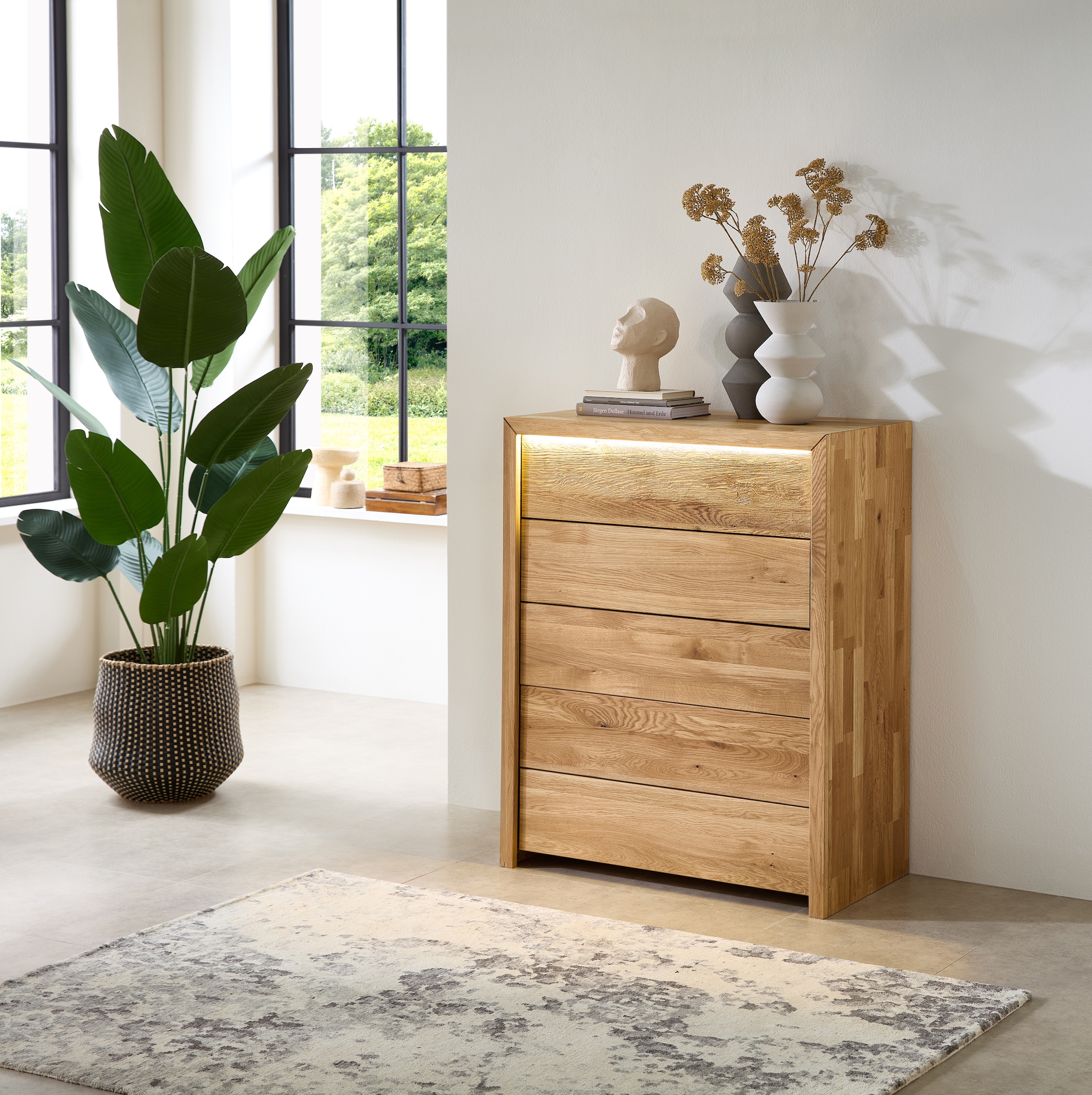 Home affaire Schubkastenkommode »Ambroise« Breite 88cm, inkl. LED-Beleuchtung