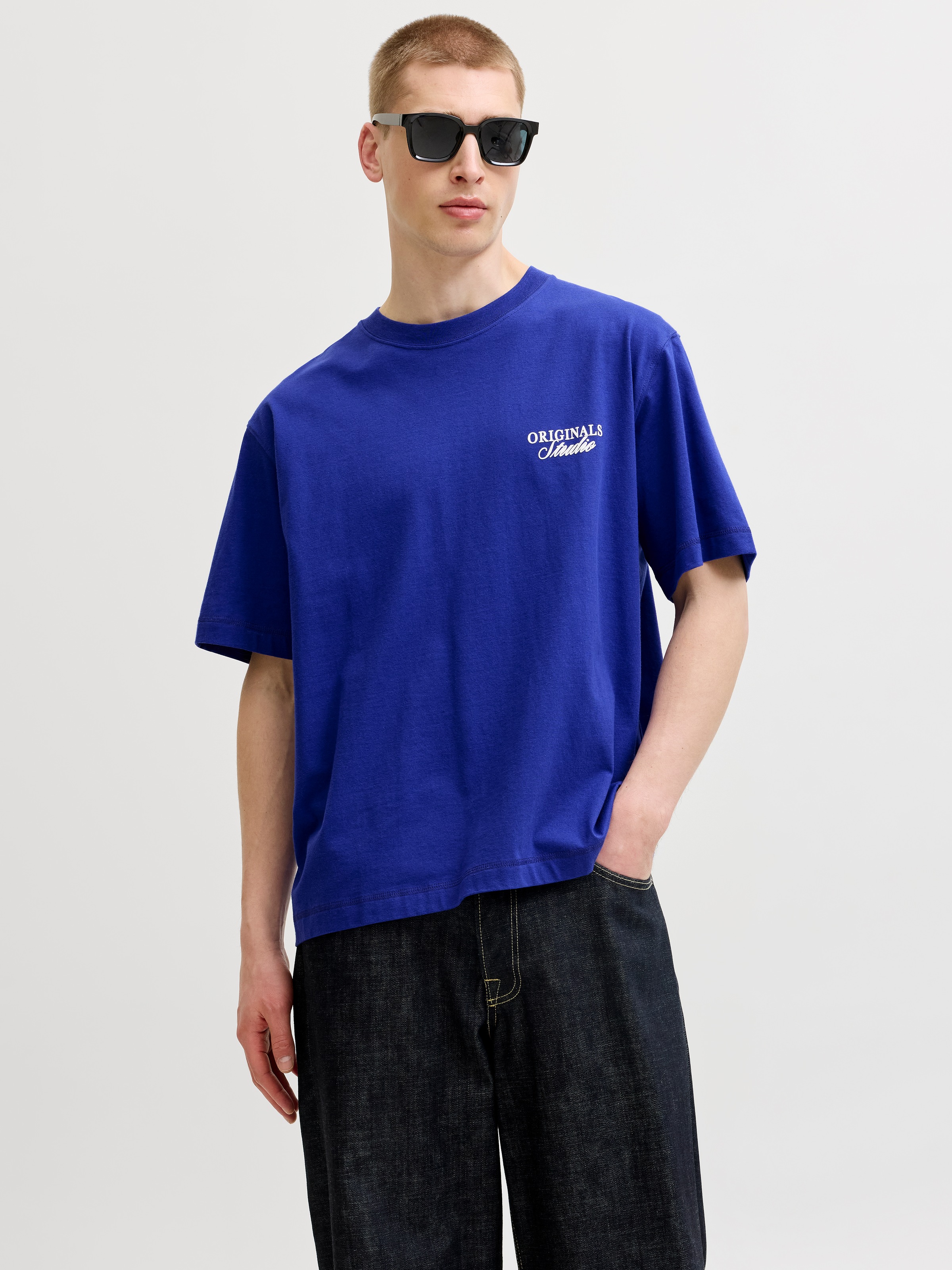 Jack & Jones Kurzarmshirt "Jornorrebro Typo Tee Ss Crew Neck Noos" Baumwolle, Relaxed Fit