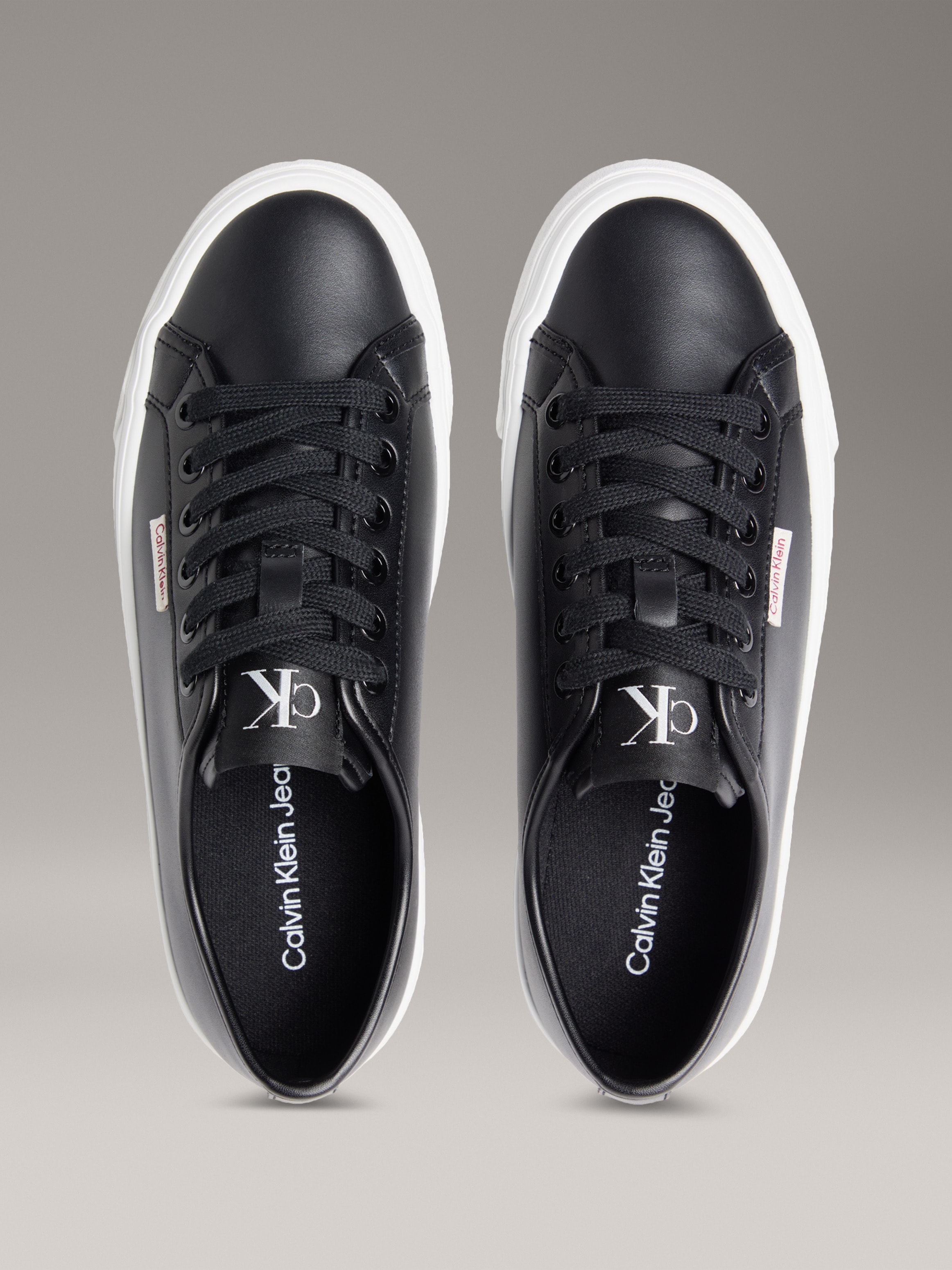 Calvin Klein Jeans Plateausneaker »VULC FLATFORM LTH«, Schnürschuh, Halbschuh, Freizeitsneaker in schlichter Optik