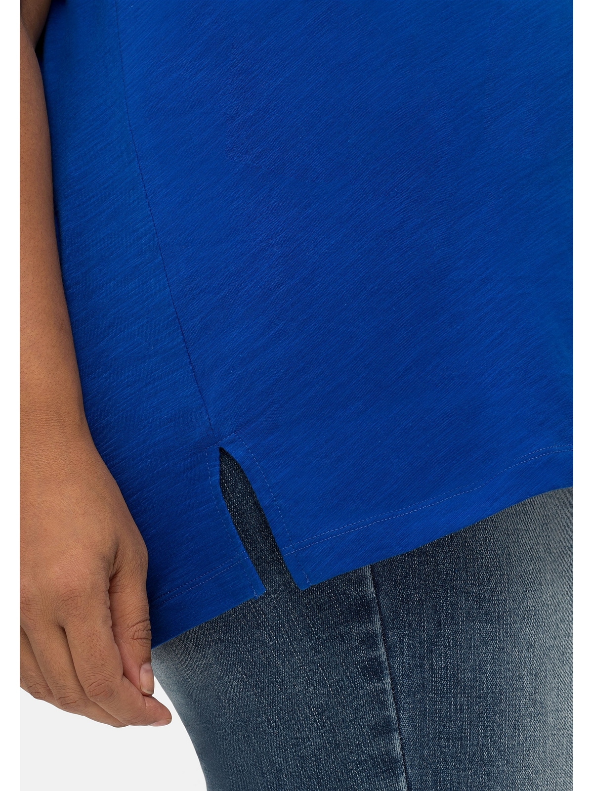 T-Shirt Größen«, | BAUR Baumwolle online kaufen Frontdruck »Große aus Sheego mit