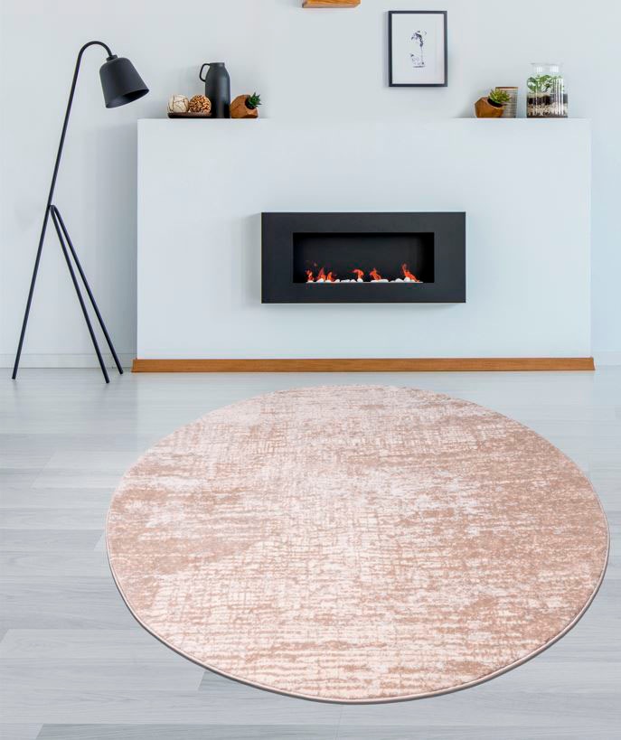 my home Teppich "Ariano, dezenter Glanz mit Hoch-Tief-Struktur" rund 12 mm günstig online kaufen