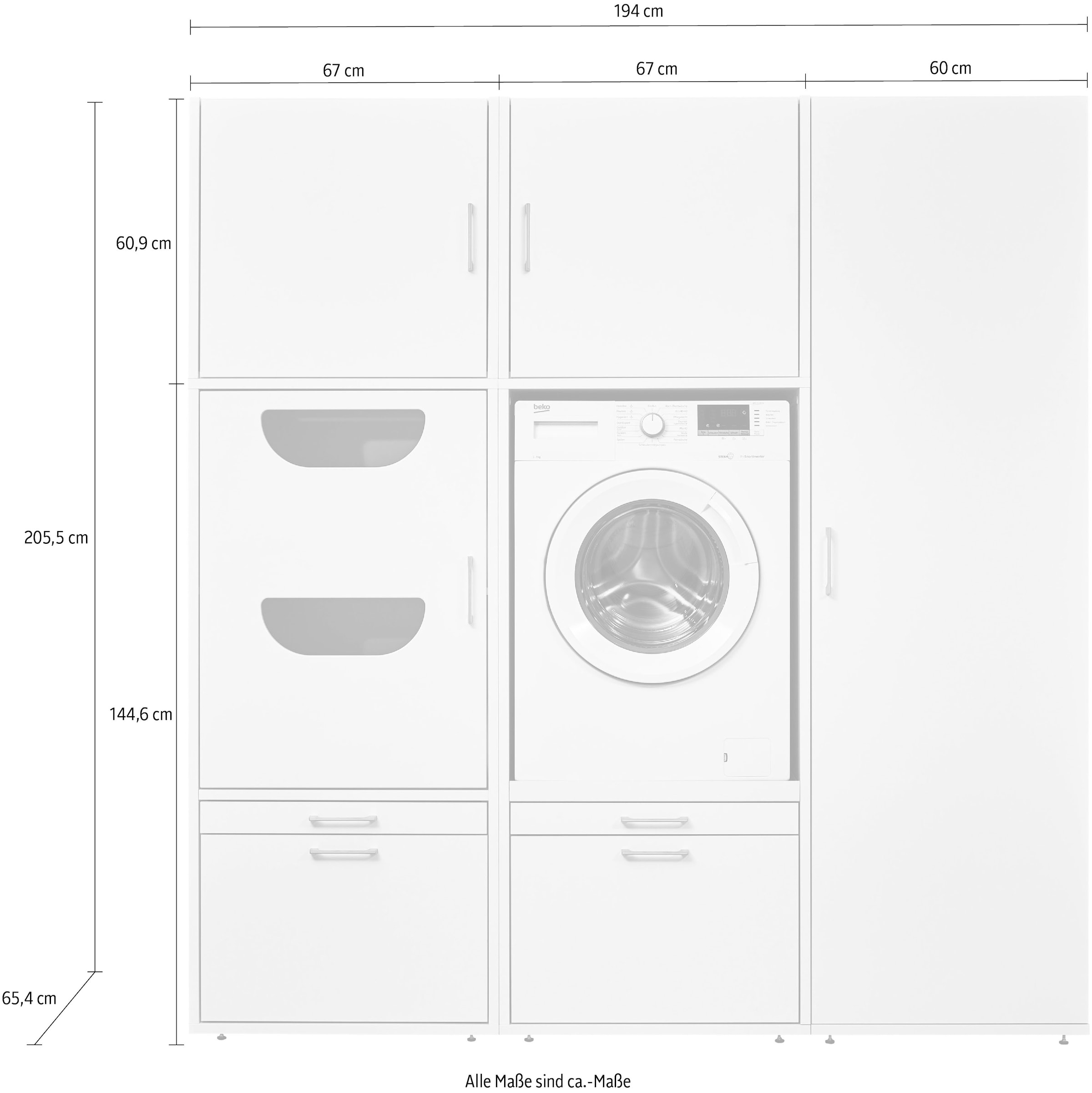 WASHTOWER Schrank-Set »16«, (6 St.) | BAUR