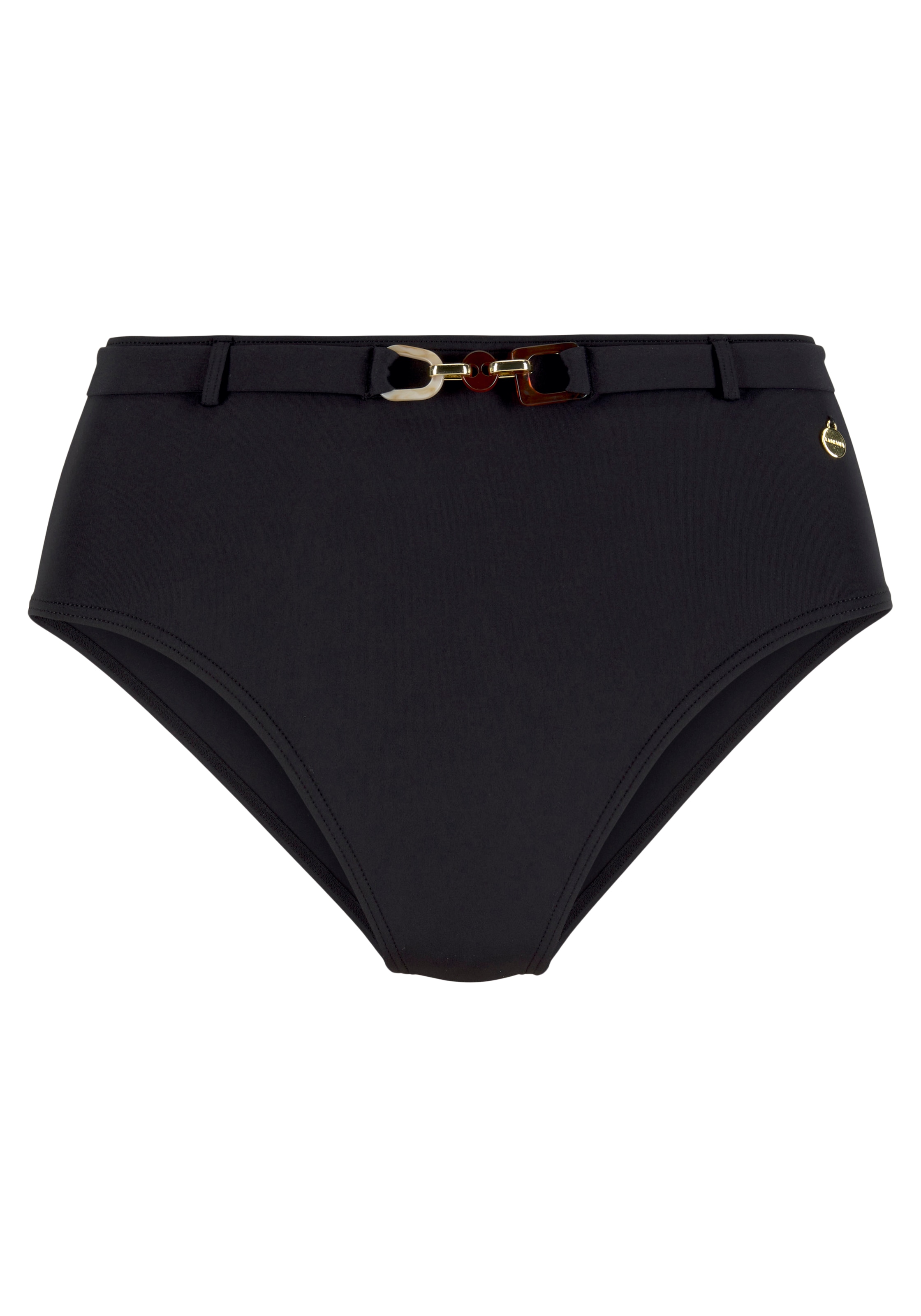 LASCANA Highwaist-Bikini-Hose »Yves«, mit edlen Zieraccessoire