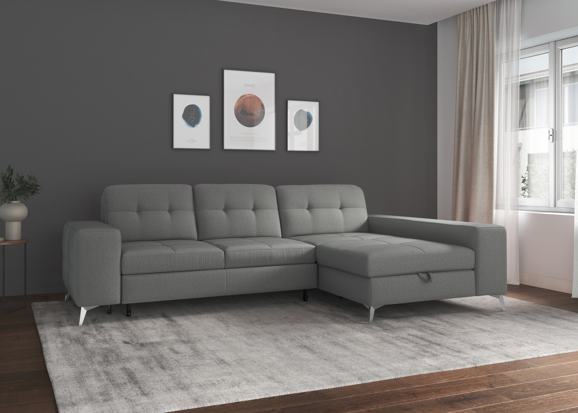 sit&more Ecksofa »Baviene L-Form«, inklusive Sitztiefenverstellung und Federkern, wahlweise Bettfunktion