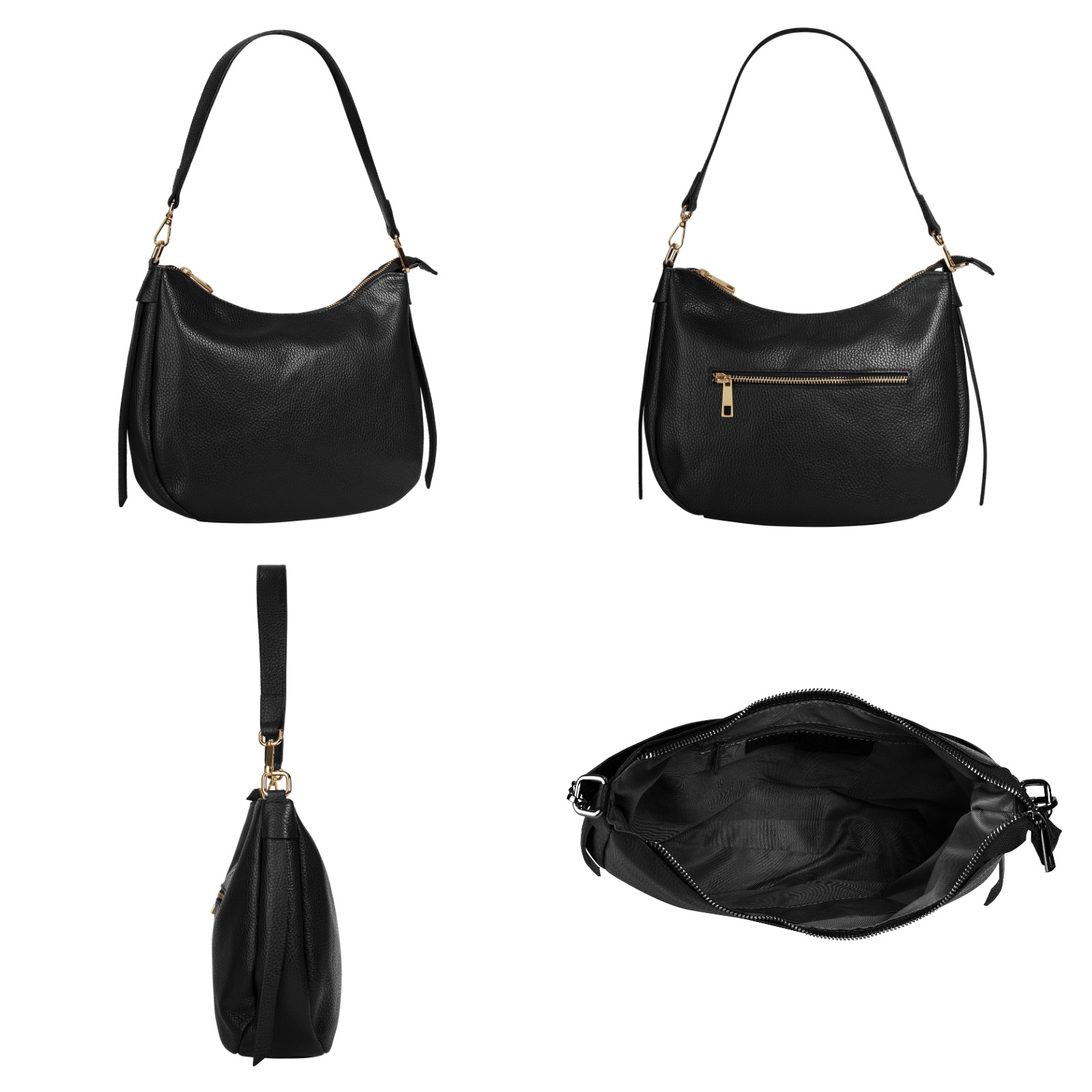 Cluty Umhängetasche, echt Leder, Made in Italy