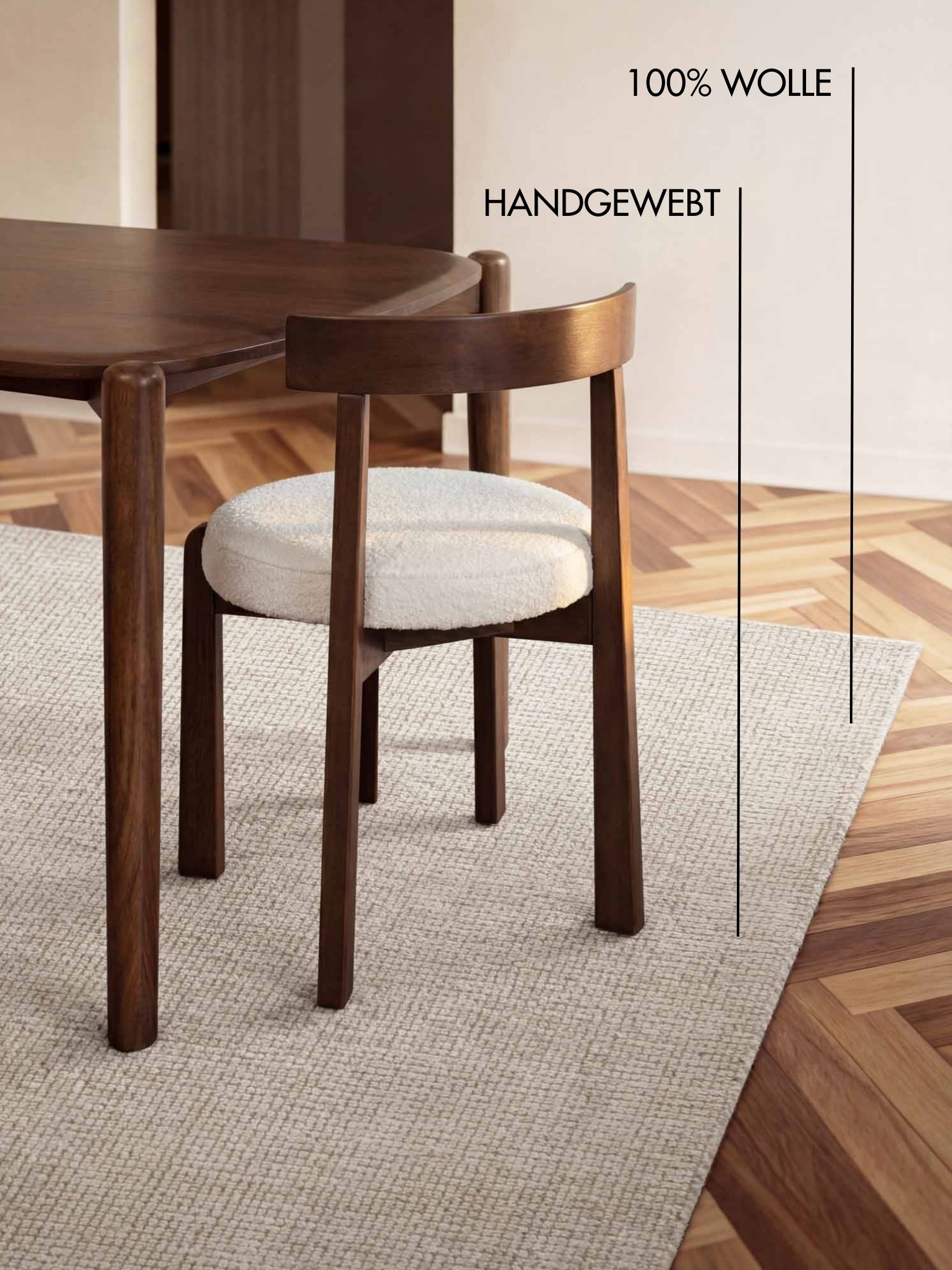 Ted Baker Wollteppich »Croom , auch in rund« rechteckig 10 mm Höhe Wolle, Natur, Handgewebt, Wohnzimmer, Schlafzimmer, Modern, Skandi