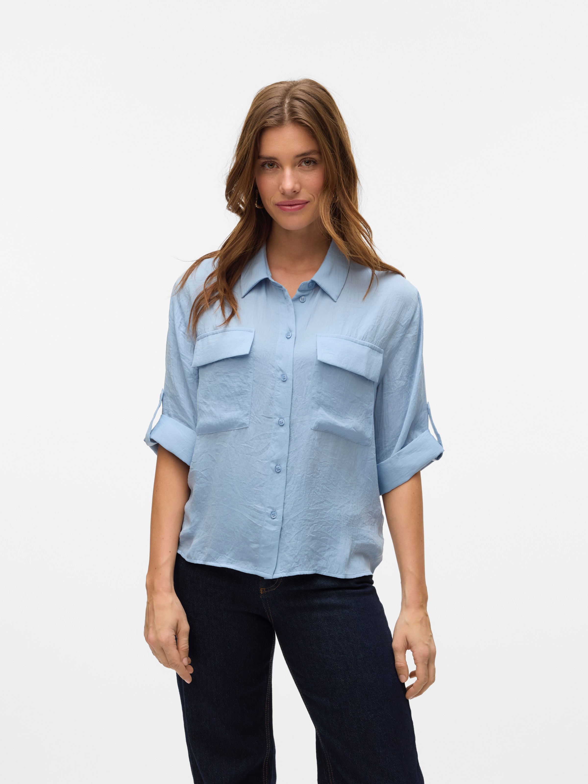 Vero Moda Kurzarmbluse "VMFABIANA 3/4 SHIRT VMA NOOS" günstig online kaufen