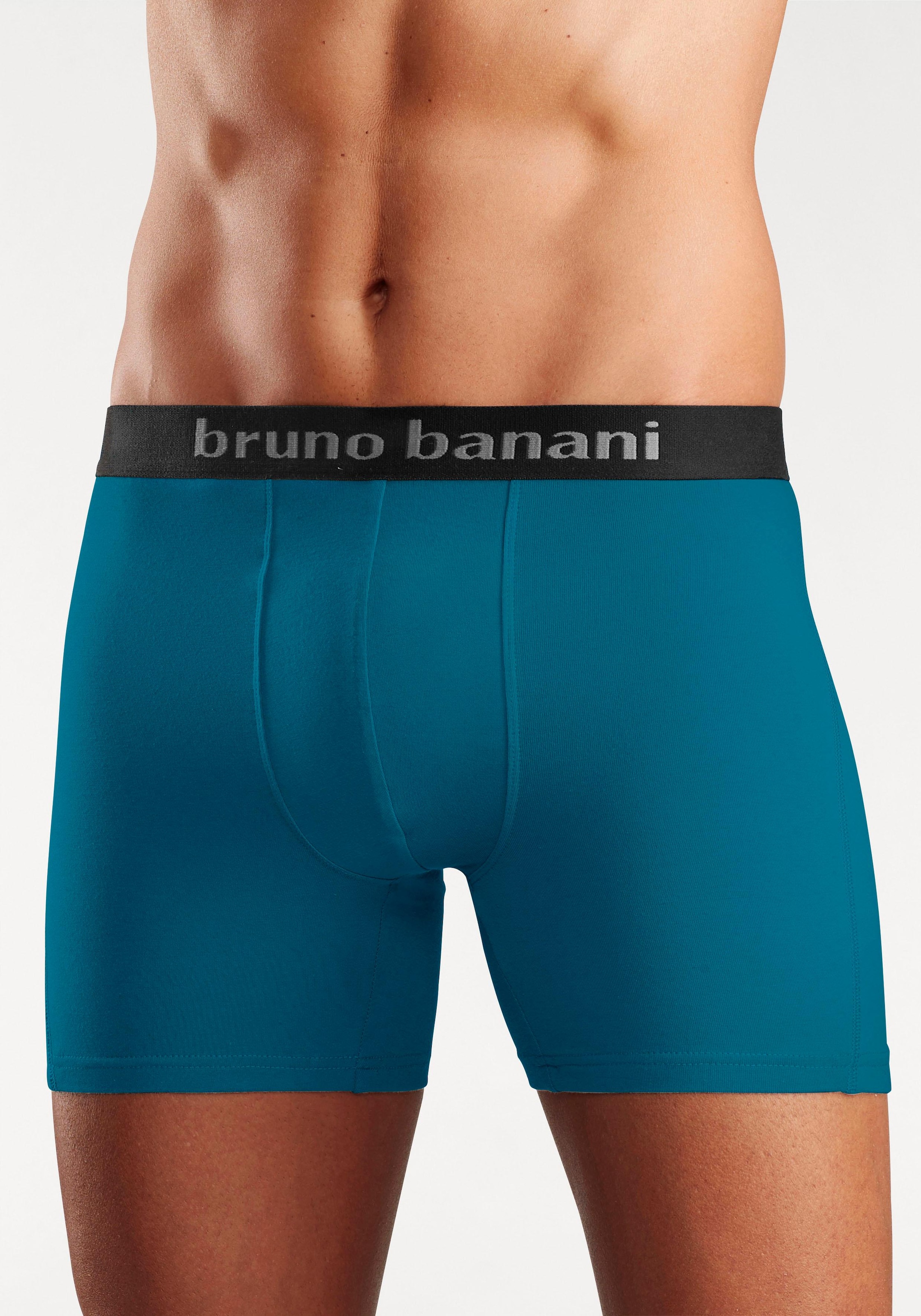 Bruno Banani Boxer »Unterhose für Herren«, (Packung, 4 St.), mit längerem Bein und auffälligen Logobund