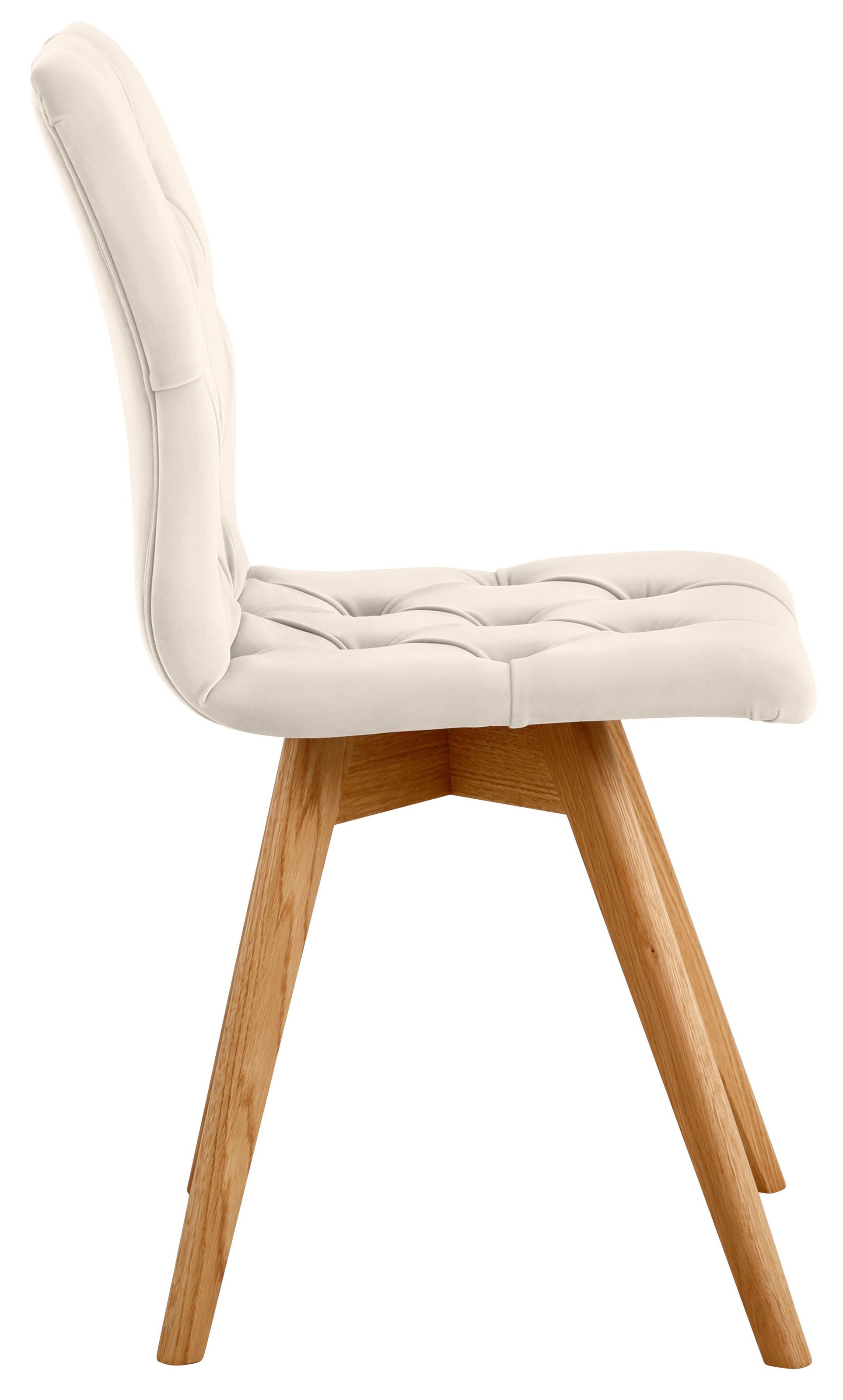 4-Fußstuhl OTTO HOME "Rania", beige (creme, eichefarben), B:45cm H:91cm T:55cm, weicher Webstoff mit feiner Struktur aus 100% Polyester;Microfaser in Samtoptik aus 100% Polyester, Stühle, Im 2er/4er/6er-Set 3