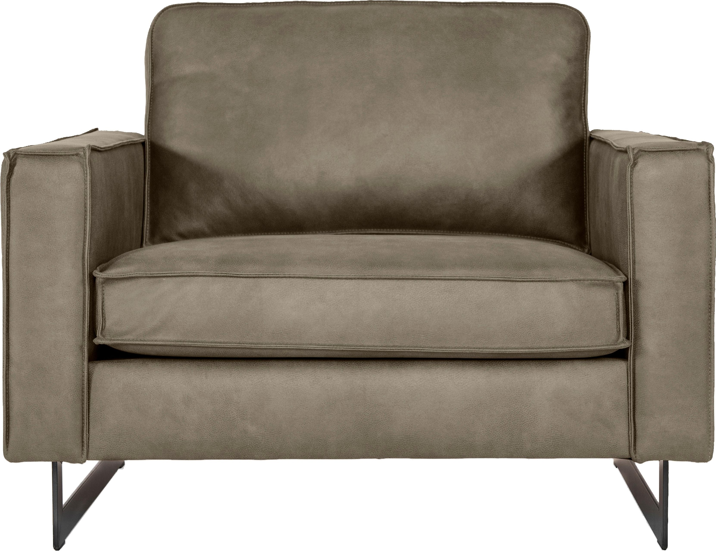 Places of Style Loveseat »Pinto«, mit Keder, Metallfüßen und auch in Cord Bezug erhältlich