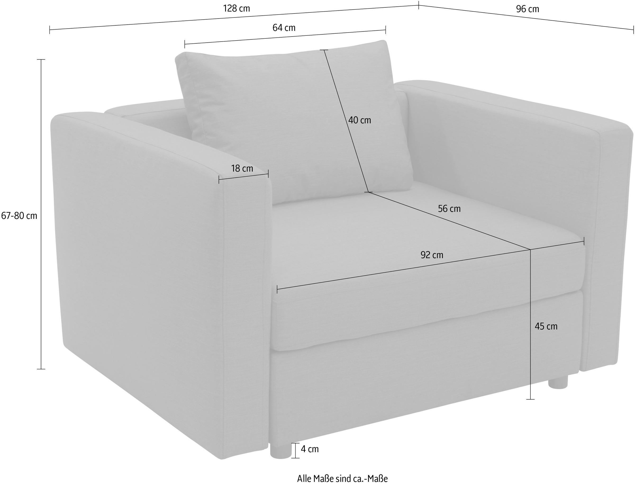 DOMO collection Sessel »Solskin, individuell erweiterbar, für Garten, Terrasse, Balkon«, Formschön mit losem Sitz- und Rücken-Kissen, speziell für Outdoor