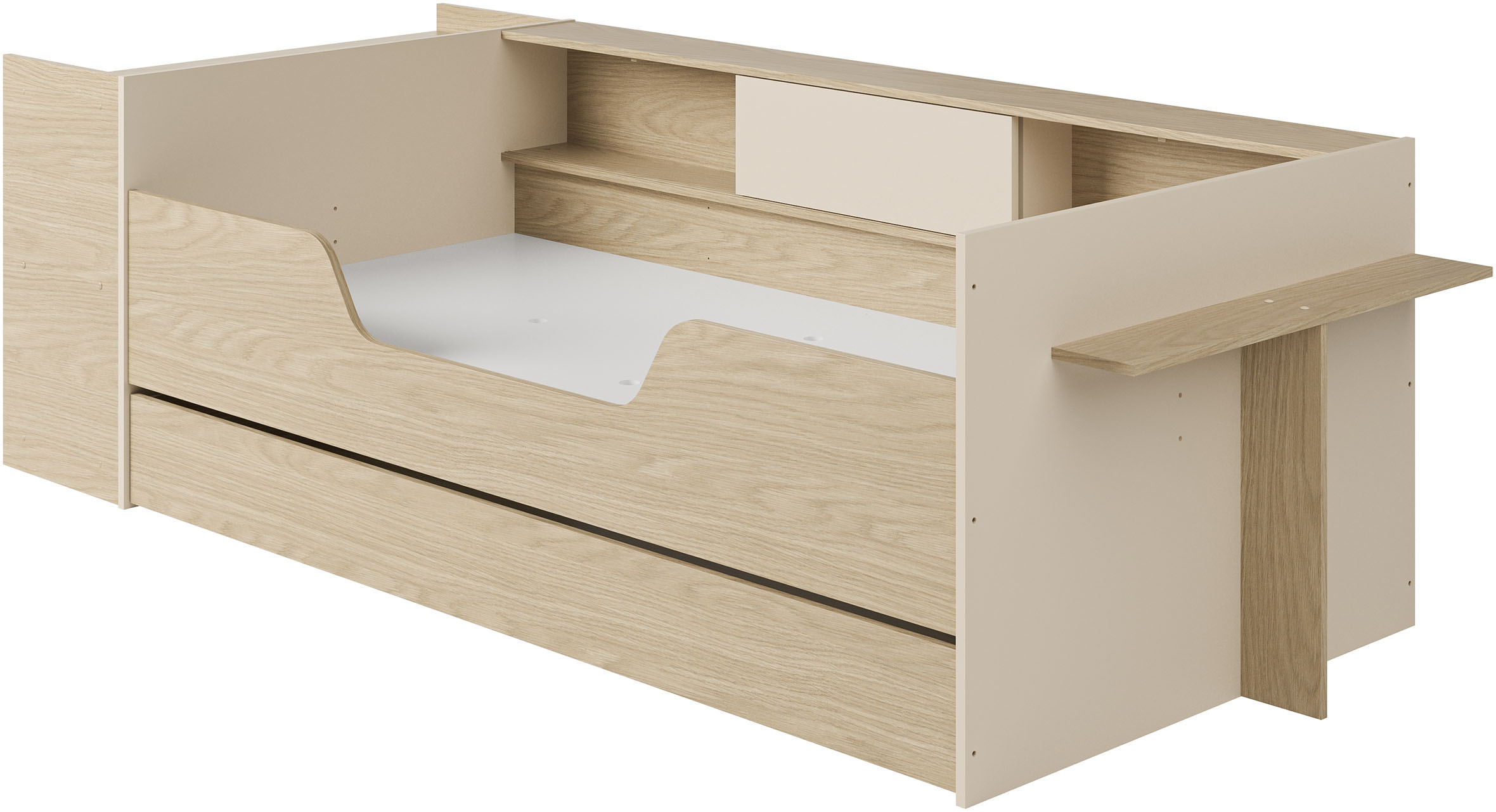 Gami Stauraumbett "BAYA" Ein Bett, das mit Ihrem Kind mitwächst
