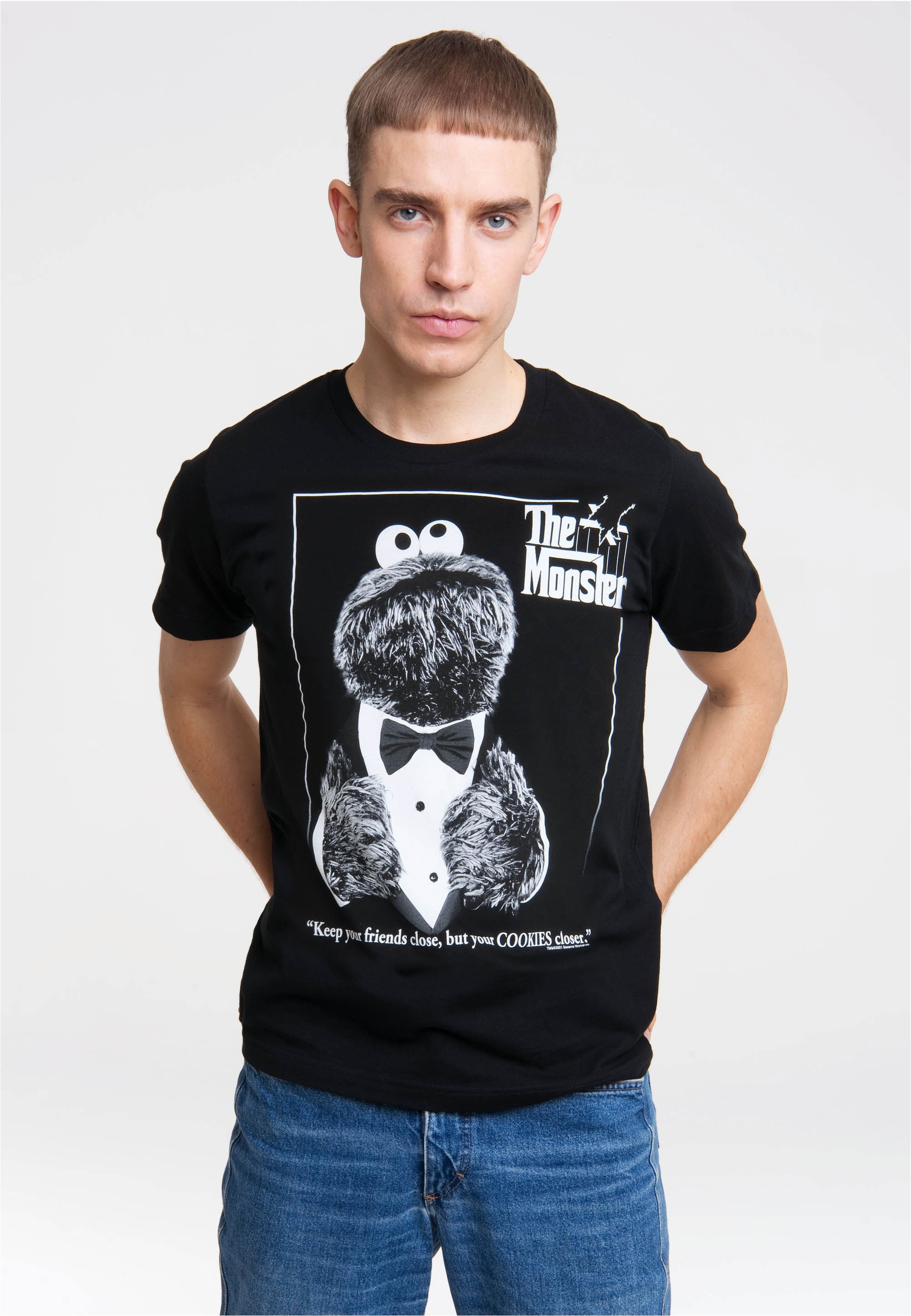 LOGOSHIRT T-Shirt "Sesamstrasse - Krümelmonster Pate", mit coolem Print günstig online kaufen