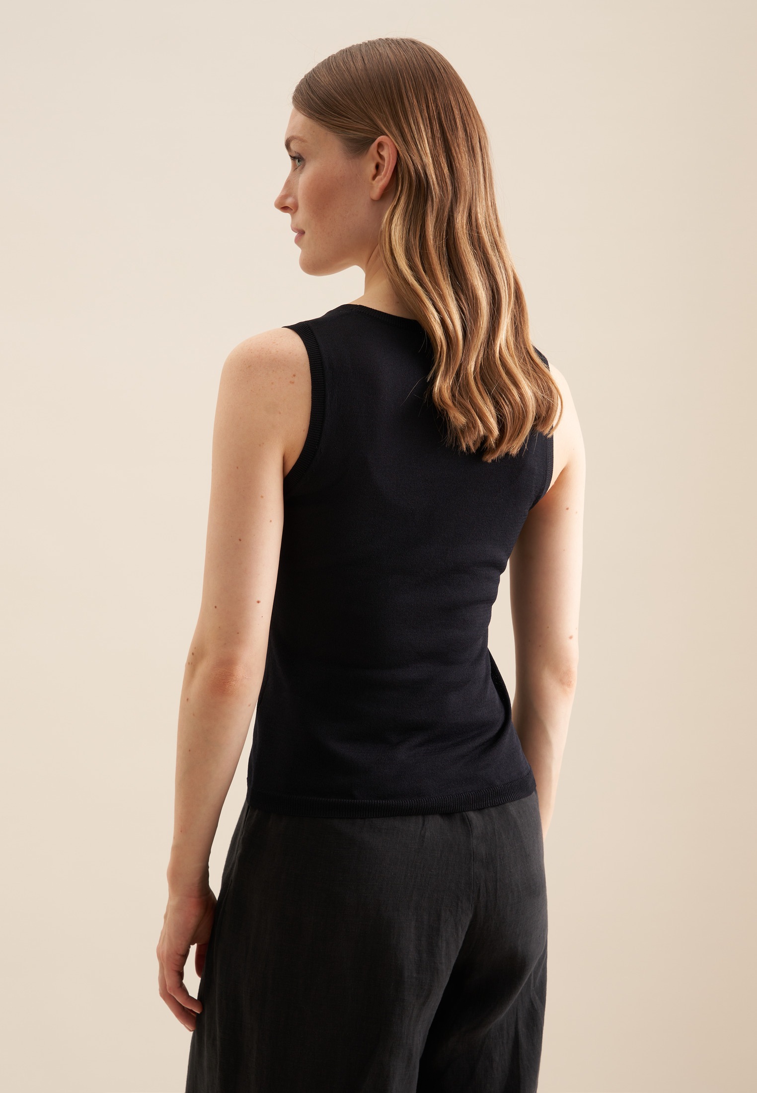 seidensticker Strickpullover "Schwarze Rose" Ohne Arm Rundhals günstig online kaufen