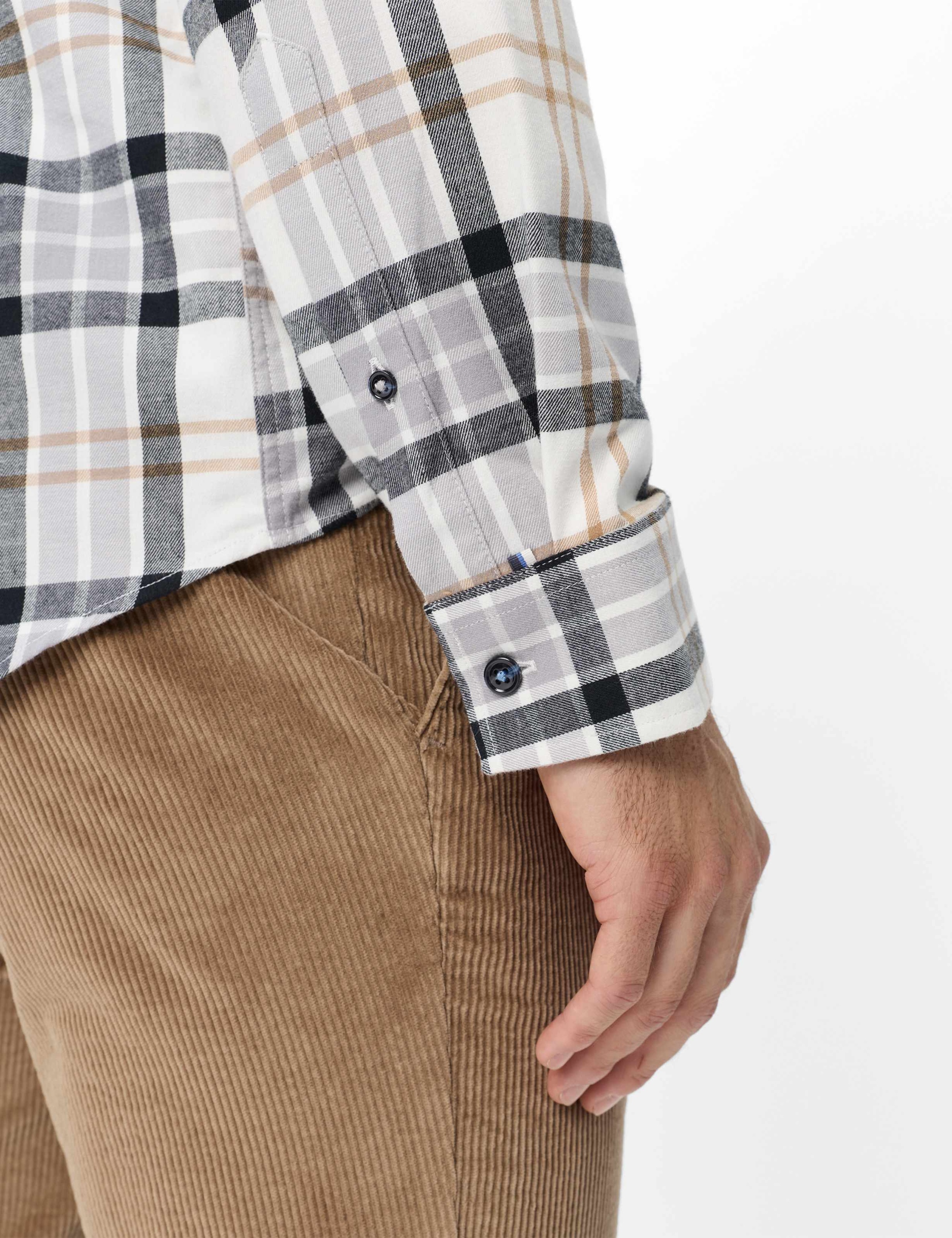 Brax Businesshemd »Style DANIEL« Karo: Flanellhemd aus reiner Baumwolle