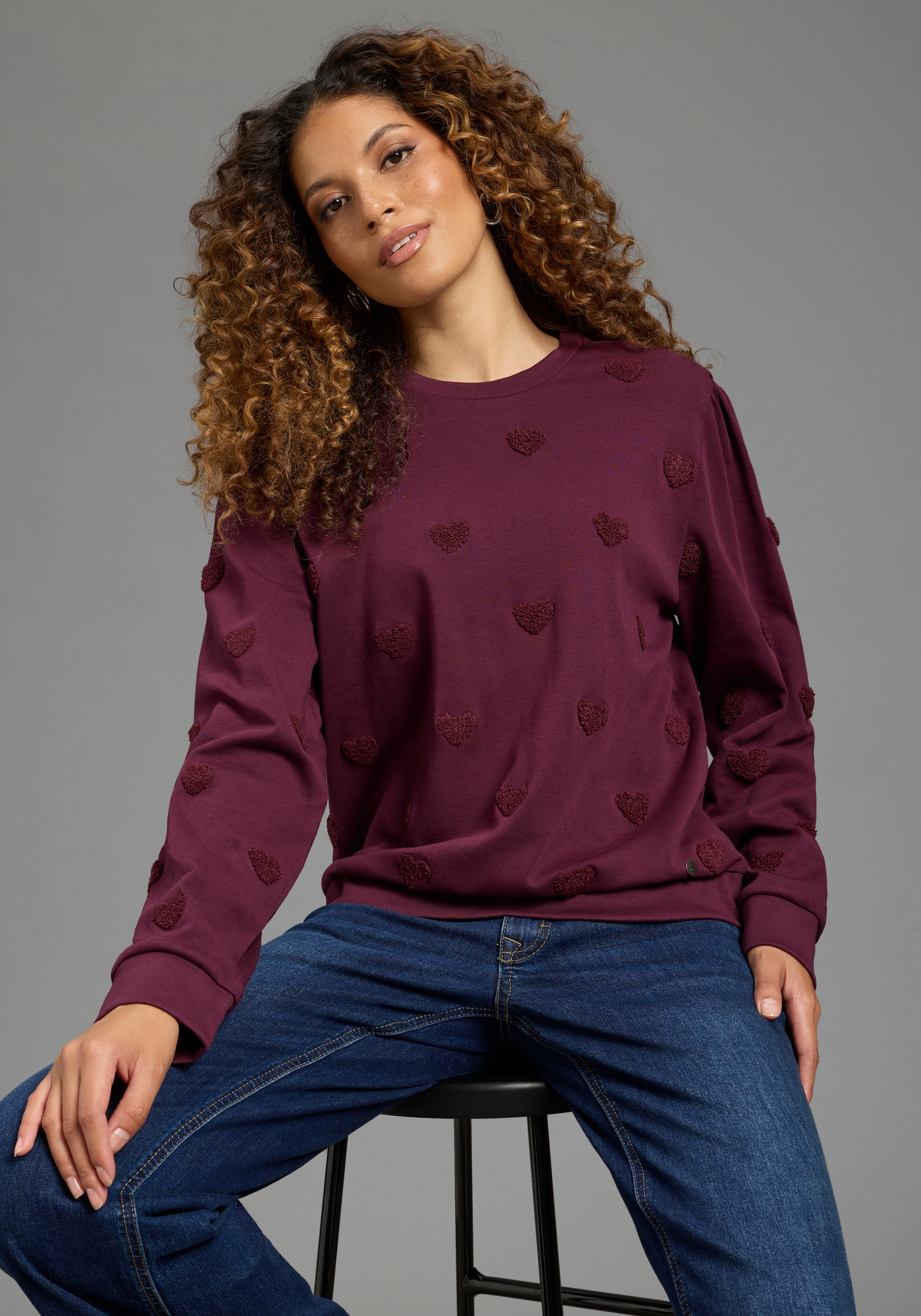 KangaROOS Sweatshirt, mit Rundhalsausschnitt und Blende, bequeme Passform