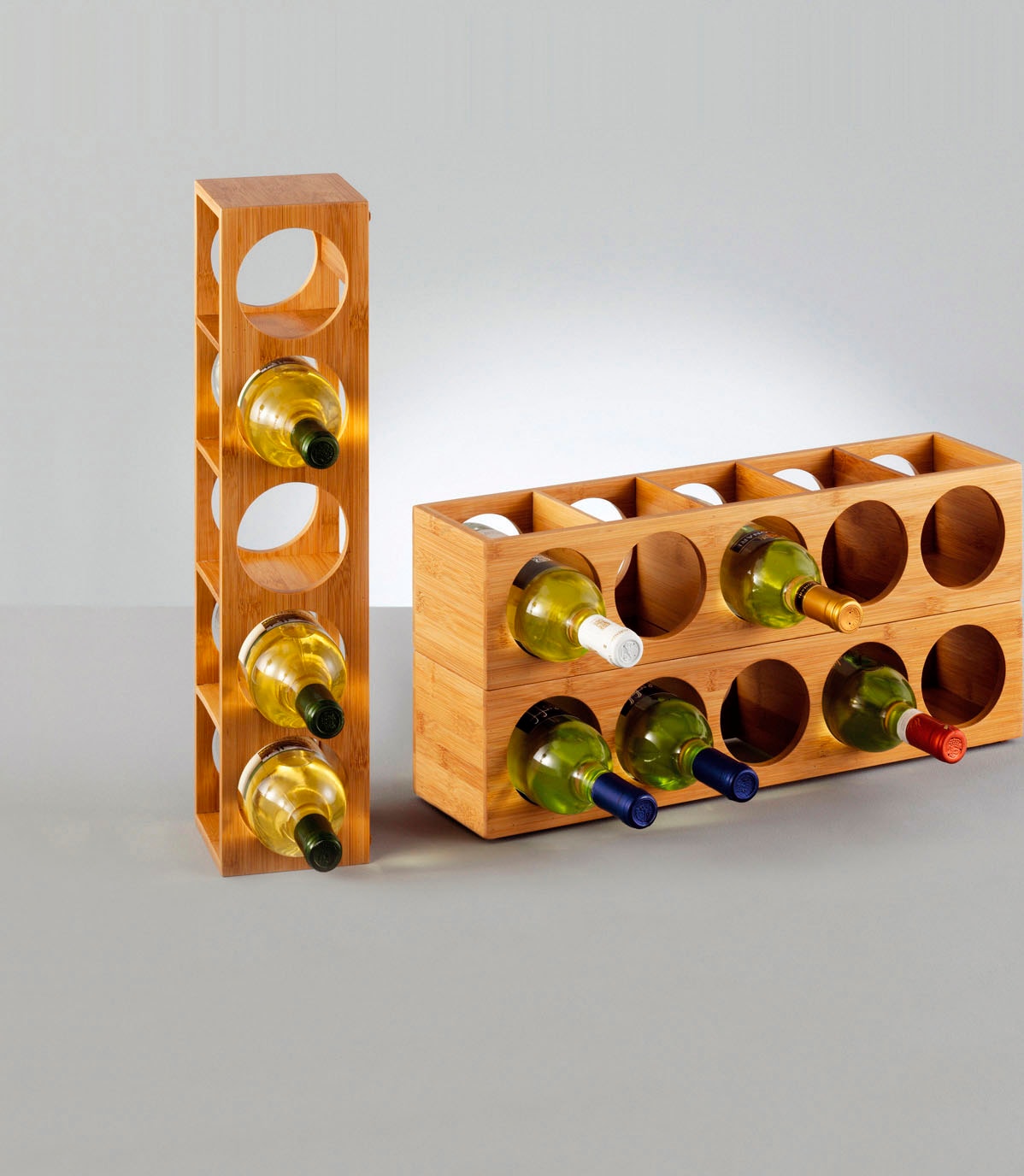Zeller Present Weinregal "Bamboo", für bis zu 5 Weinflaschen geeignet