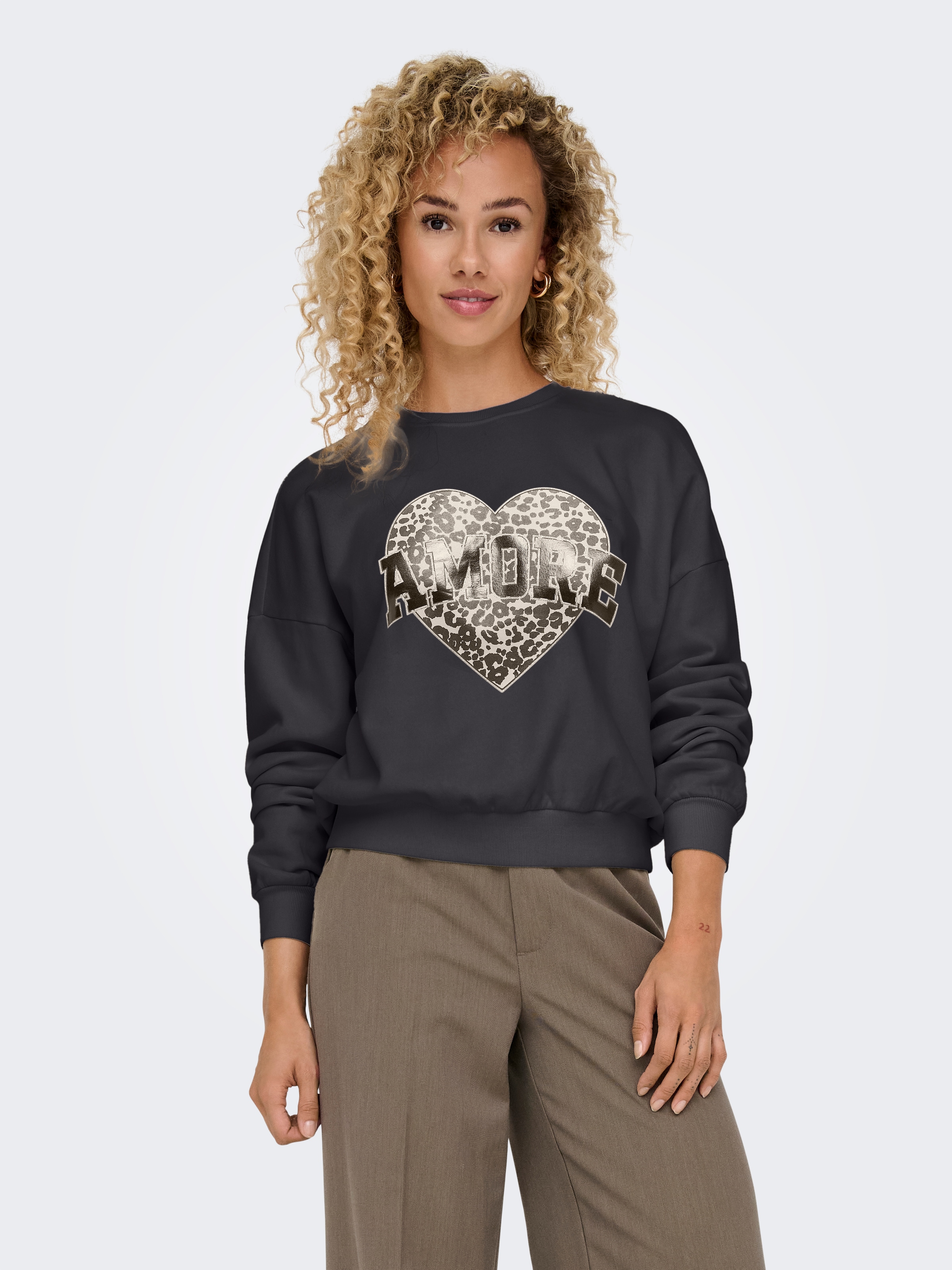 ONLY Sweatshirt "ONLLAUREN L/S LEO O-NECK CC SWT" günstig online kaufen