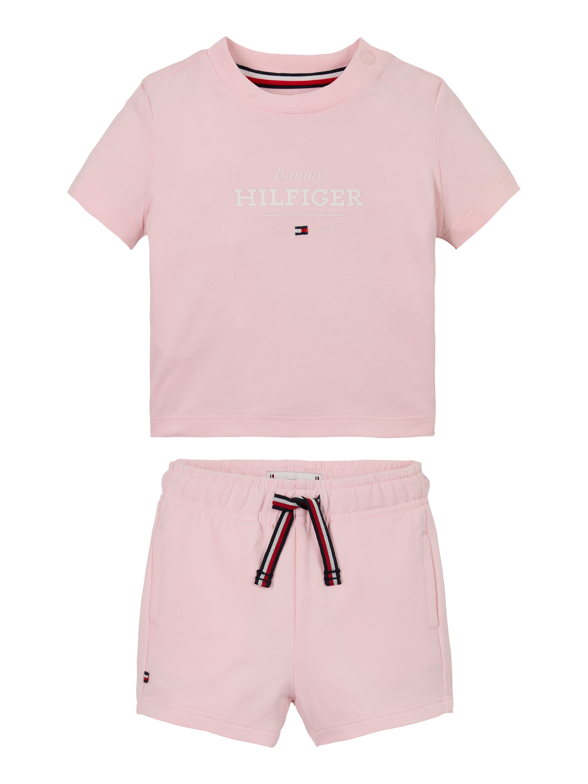 TOMMY HILFIGER Shirt & Shorts »MONOTYPE TEE AND SHORT SET«, mit Logo