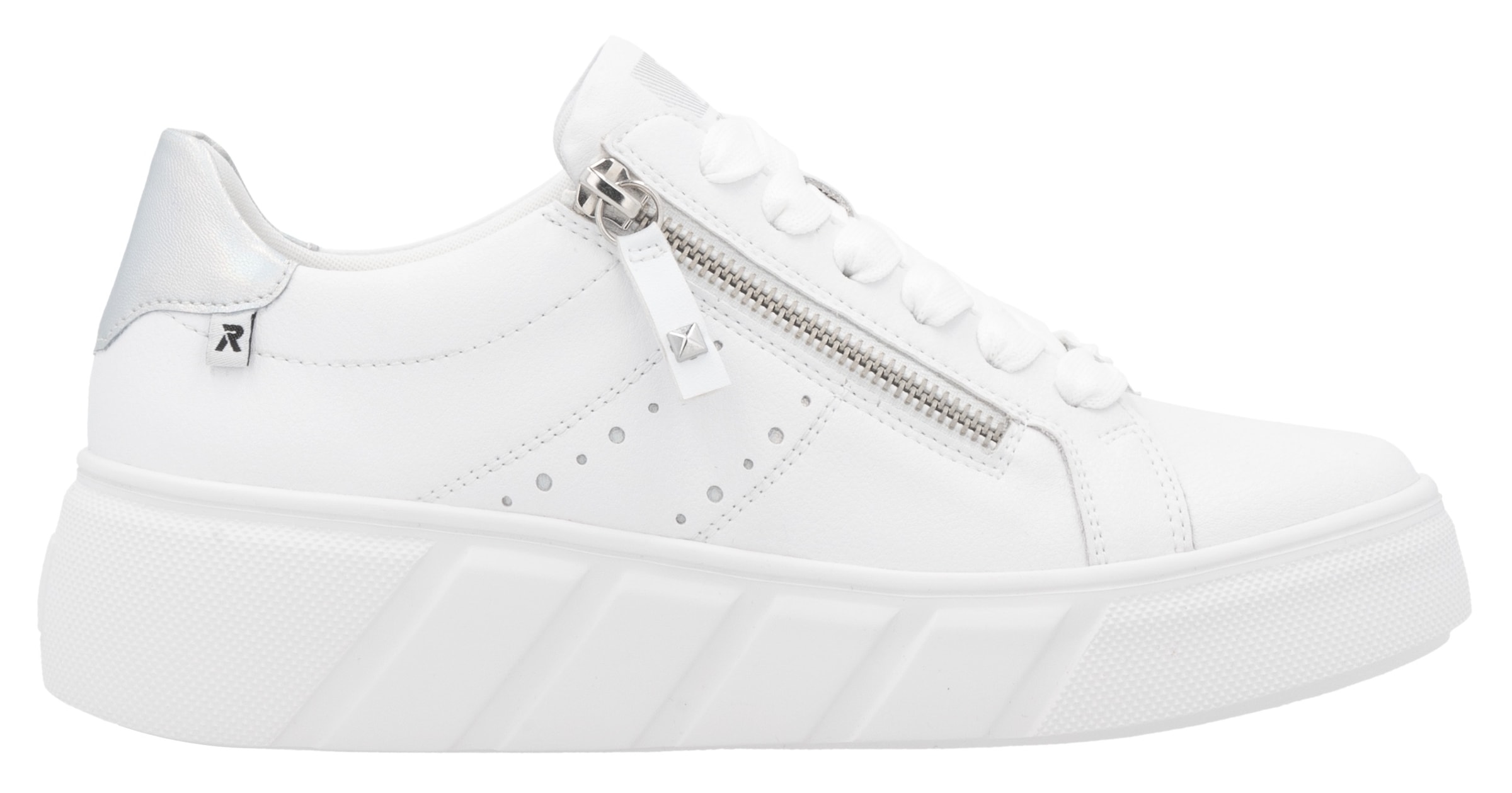 RIEKER Sport Plateausneaker, Freizeitschuh, Halbschuh, Schnürschuh mit seitlicher Perforation