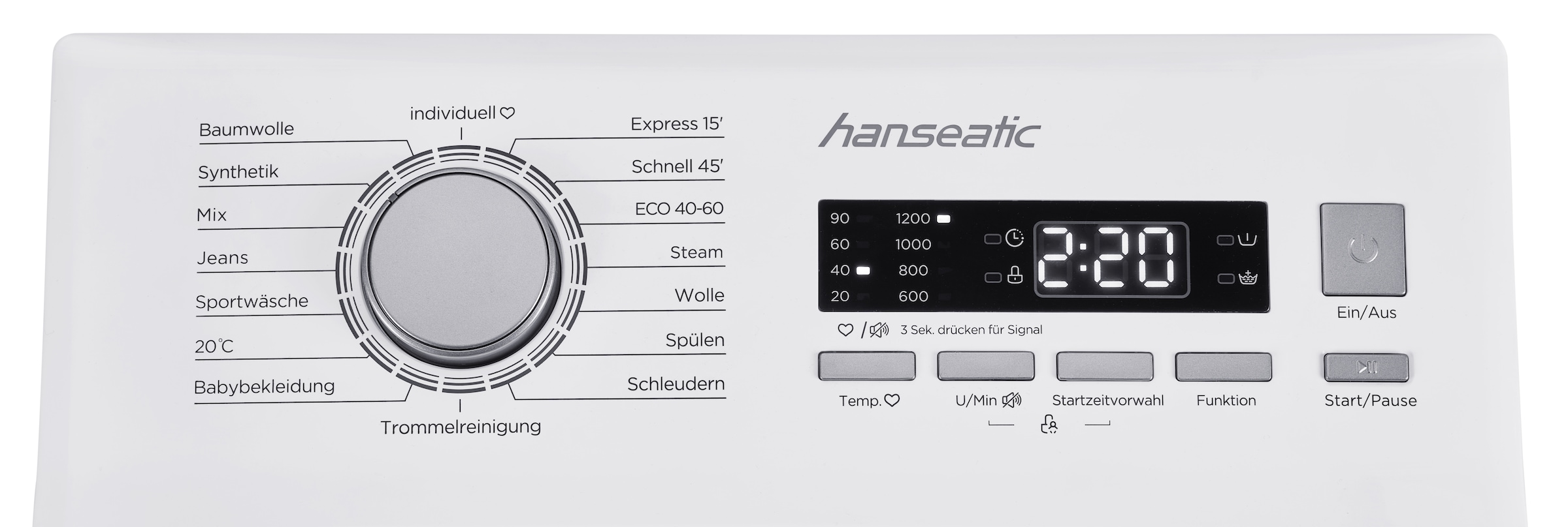 Hanseatic Waschmaschine »HTW712C«, 7,0 kg, 1200 U/min