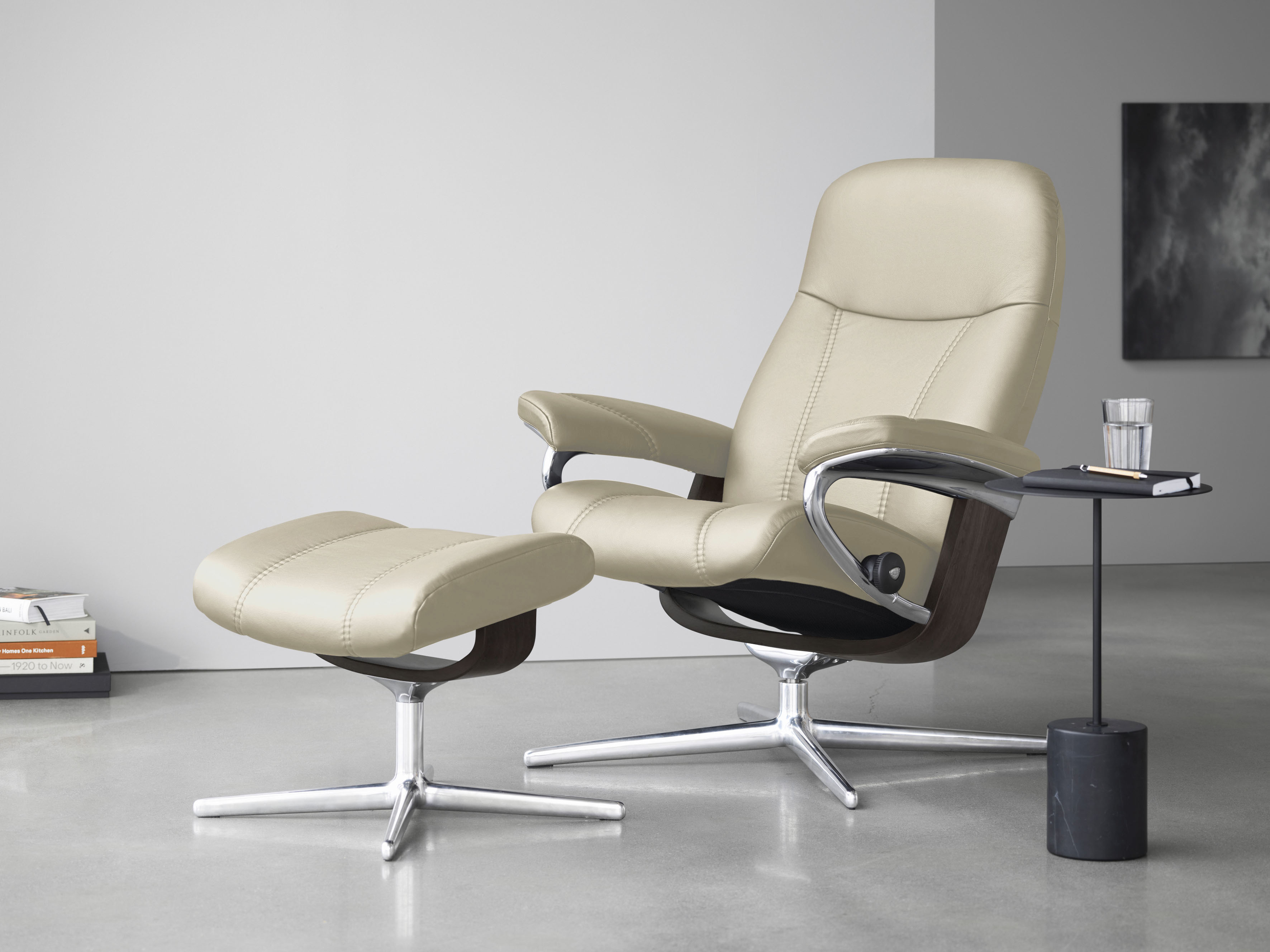 Stressless Relaxsessel "Consul" mit Cross Base, Größe S, M & L, Holzakzent Wenge
