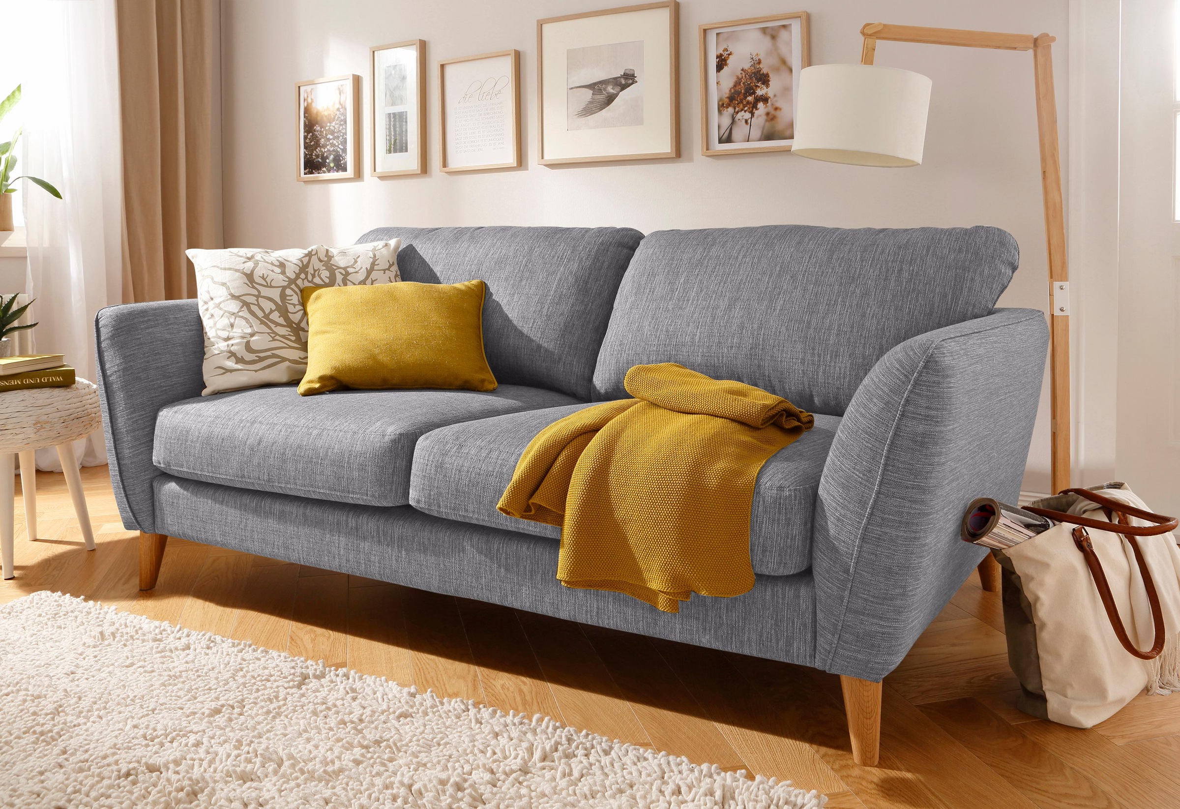 Home affaire 3-Sitzer "MARSEILLE Sofa 206 cm", mit Massivholzbeinen aus Eic günstig online kaufen