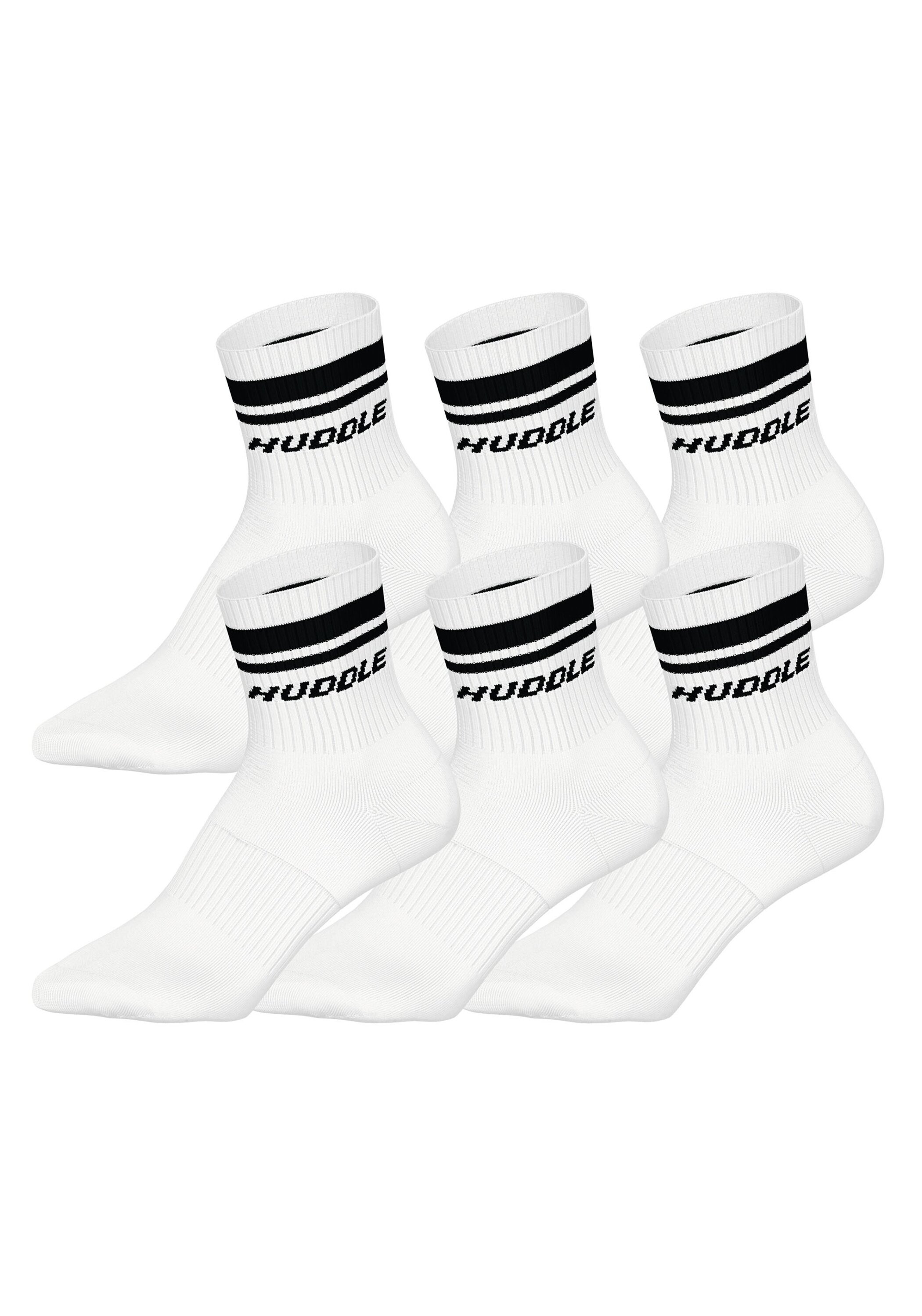 HUDDLE Kurzsocken "Socken HUDDLE 6pk Short Crew Socks Double Stripe 6er Pack" 6 Paar tlg.