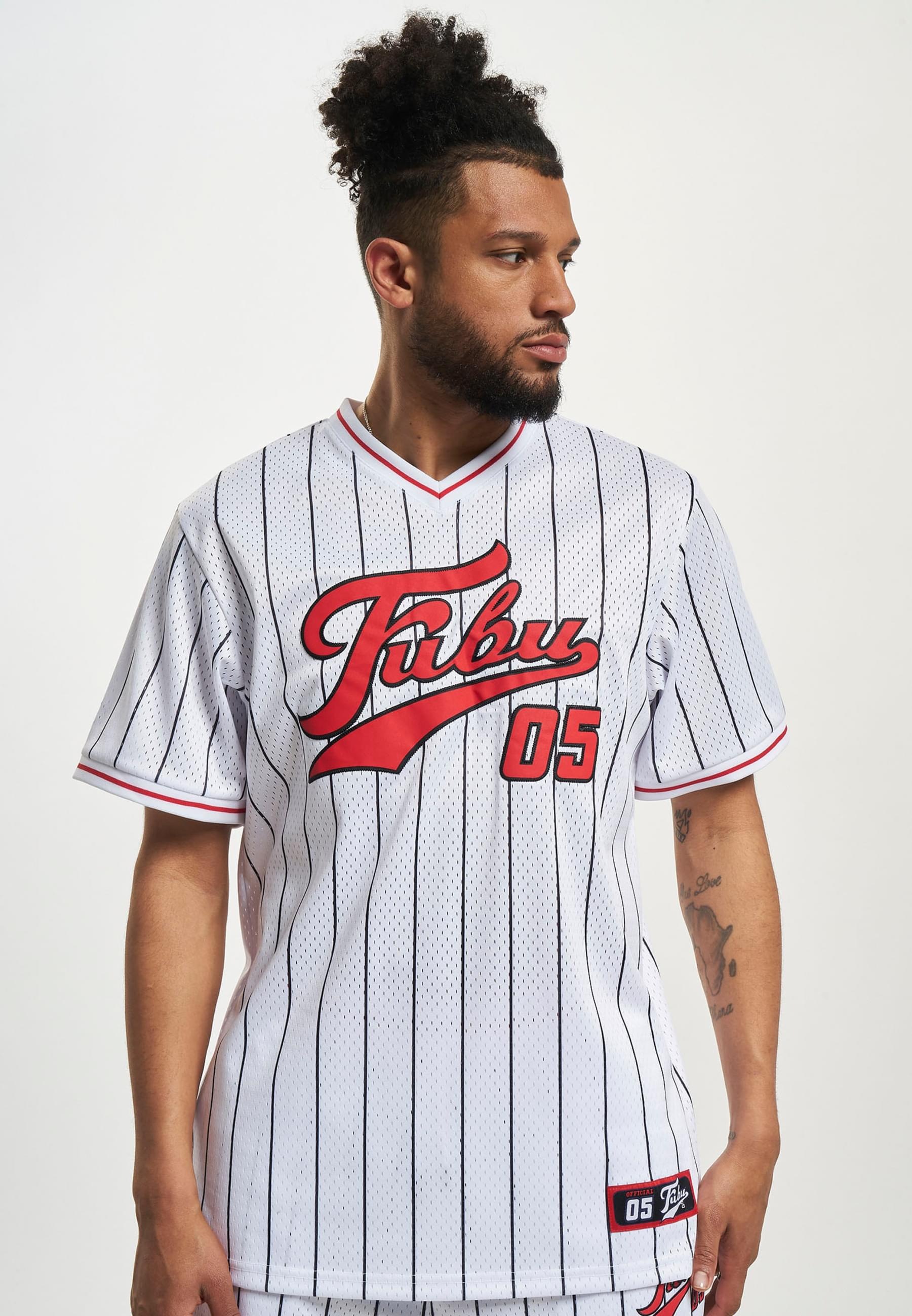 Fubu Langarmshirt »Fubu Herren FM231-005-1 FUBU Varsity Pinstriped Mesh Tee« 1 Stk. tlg.