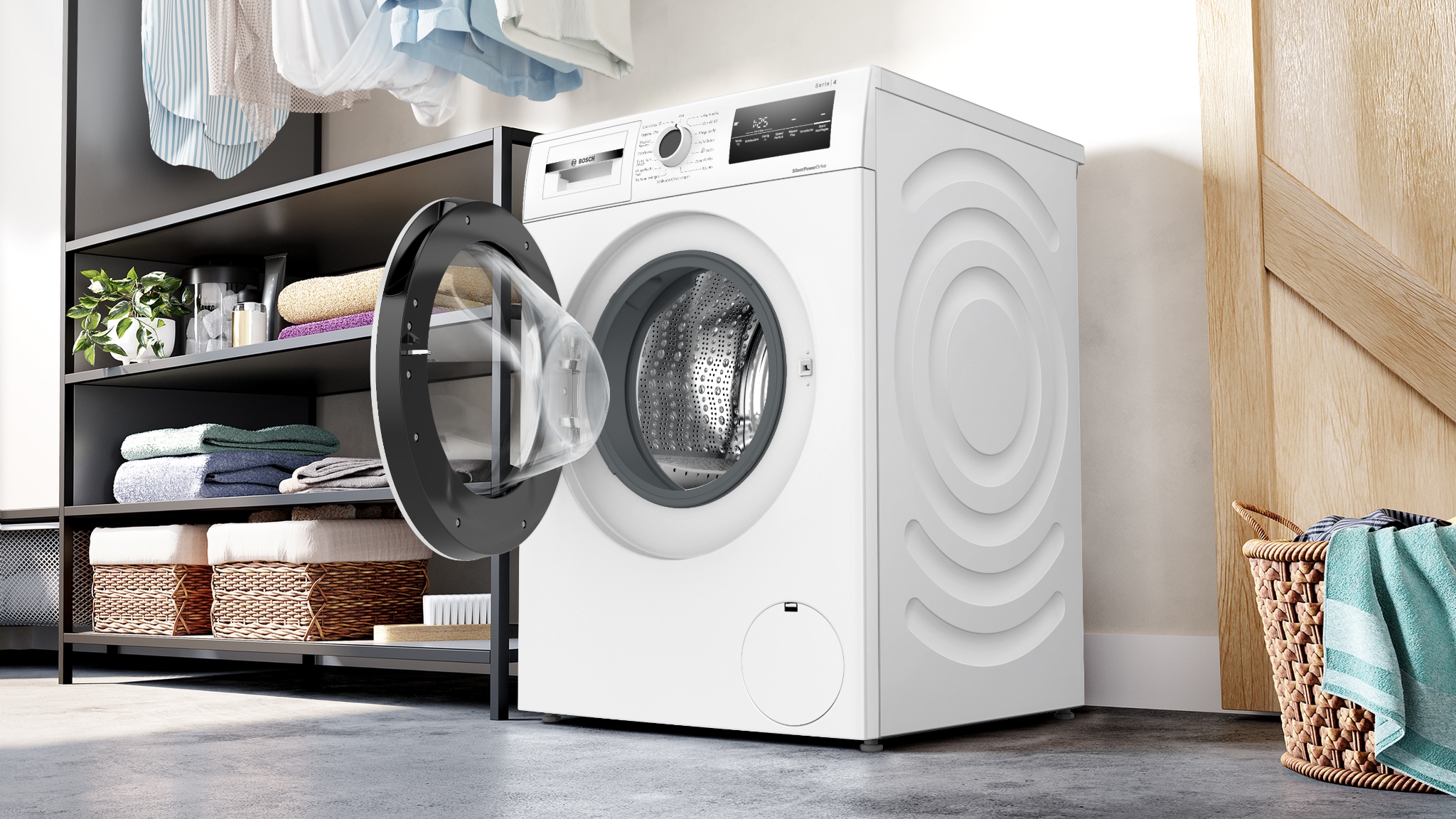 BOSCH Waschmaschine Serie 4 »WAN28226« 9 kg 1400 U/min Bis zu 50% weniger Knitterfalten dank Iron Assist und EEK A