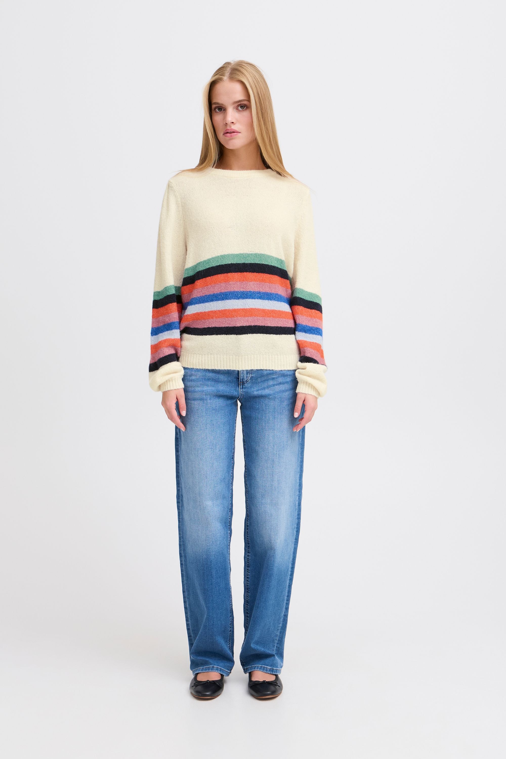 Ichi Strickpullover »Strickpullover IHDUSTY LS STRIPE«