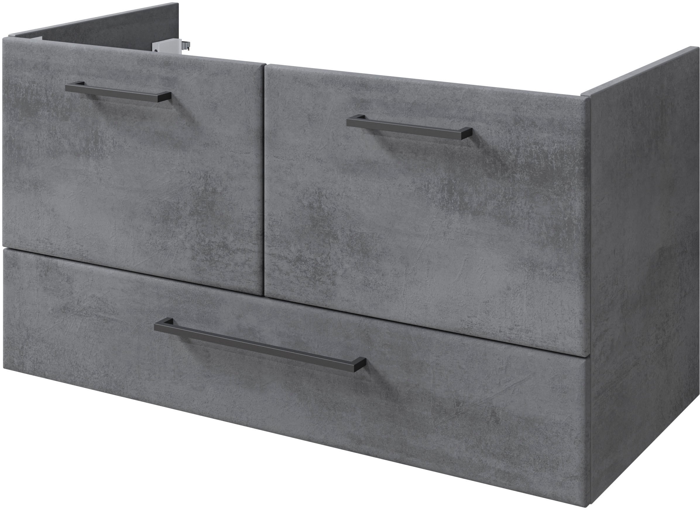 Saphir Badmöbel-Set »Quickset 945 3-teilig, Keramik-Waschtisch mit LED-Spiegelschrank«, (4 St.), Midischrank, 6 Türen, 3 Schubladen, 8 Einlegeböden, inkl. Türdämpfer