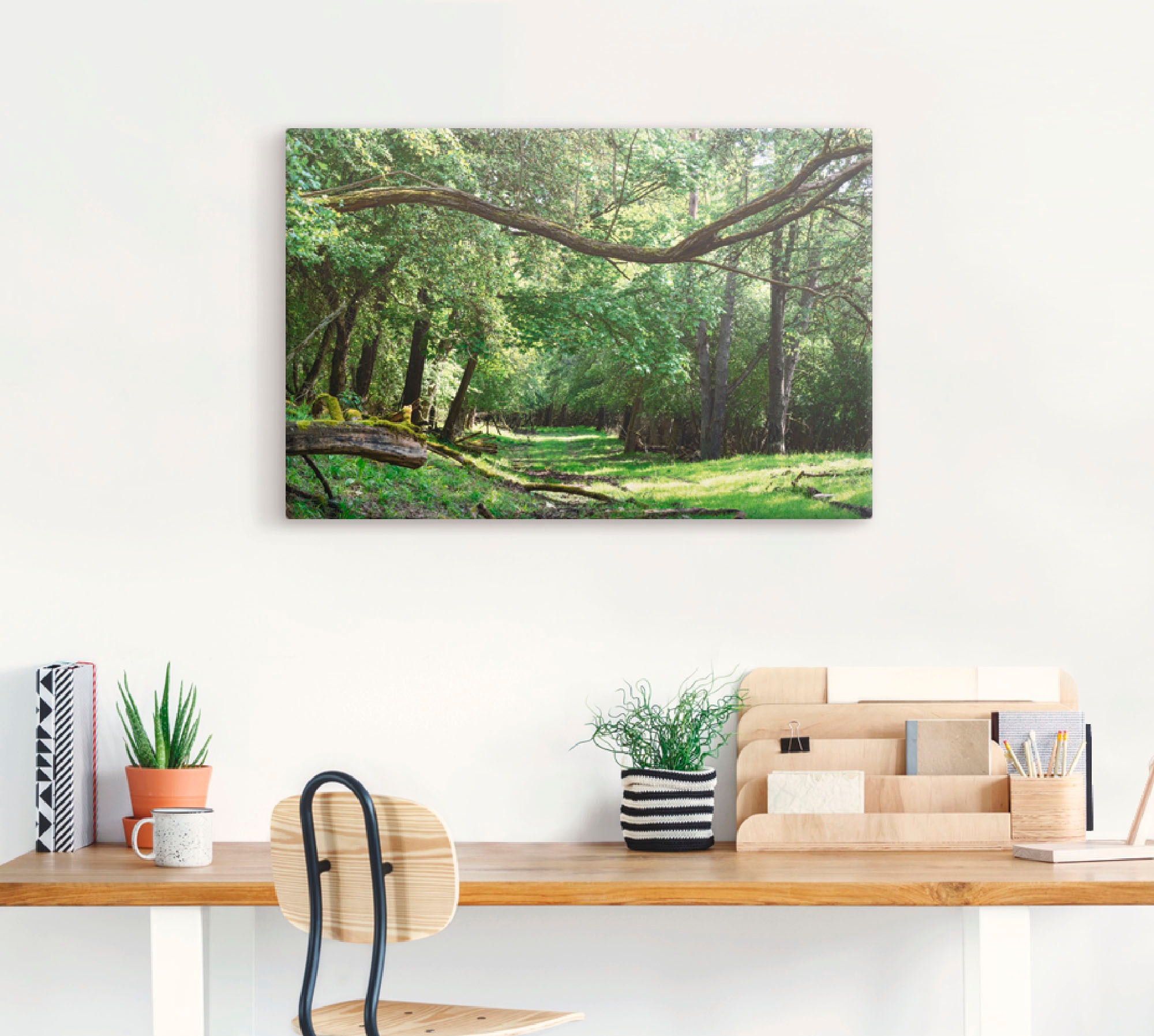 Artland Wandbild »Auf grünem Weg durch den grünen Wald«, Wald, (1 St.), als Alubild, Outdoorbild, Leinwandbild, Poster in verschied. Größen